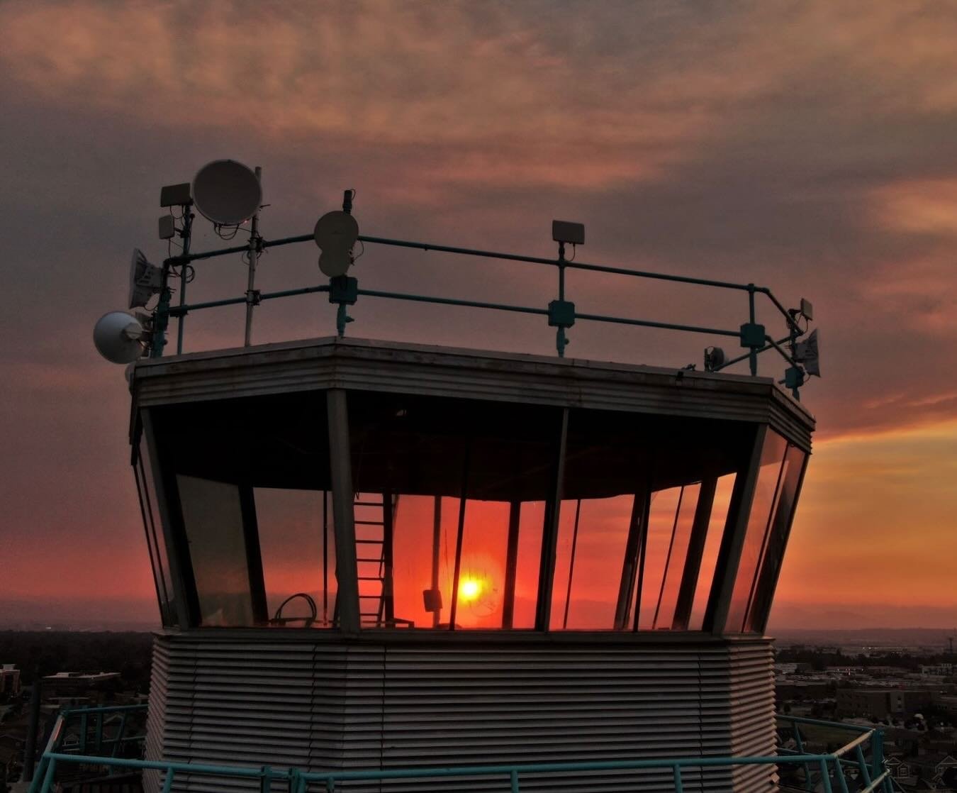 Happy National Air Traffic Control Day! Thank you to the dedicated professionals who keep us safe and connected in the skies✈️ Pictured are John Haman and Skip Grieser, former air traffic controllers at the tower, when it was known as Denver Stapleto