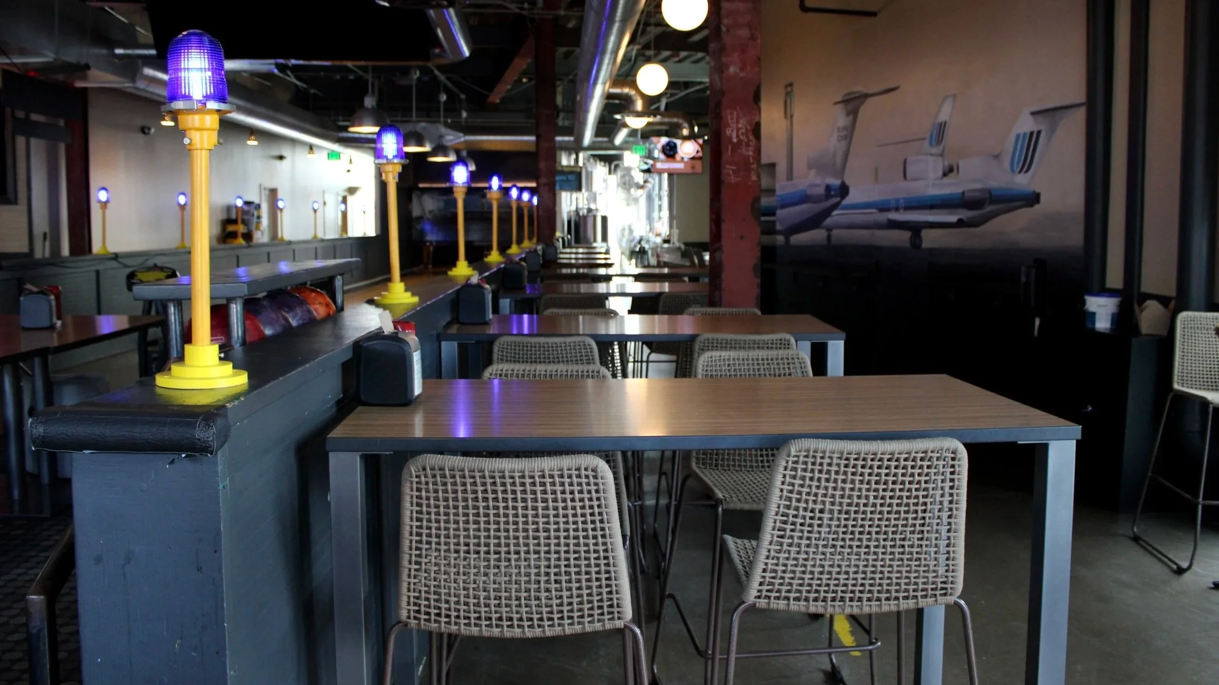 Concourse C, view along the downstairs bowling lanes