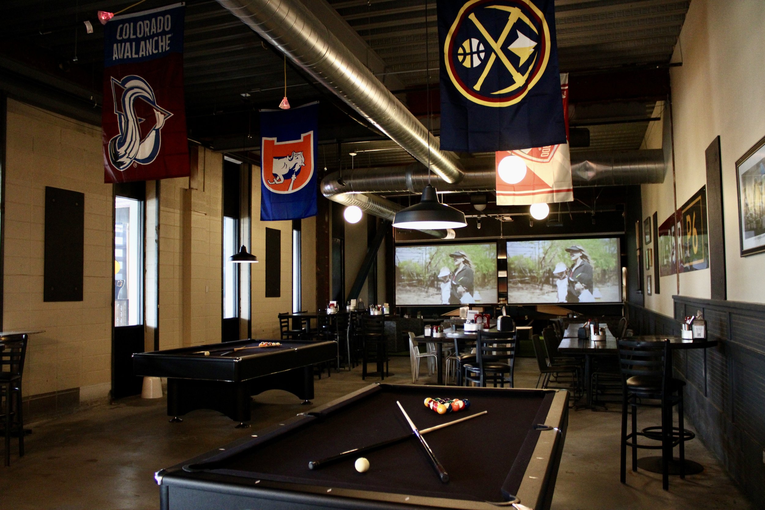 Game Room, two projector screens