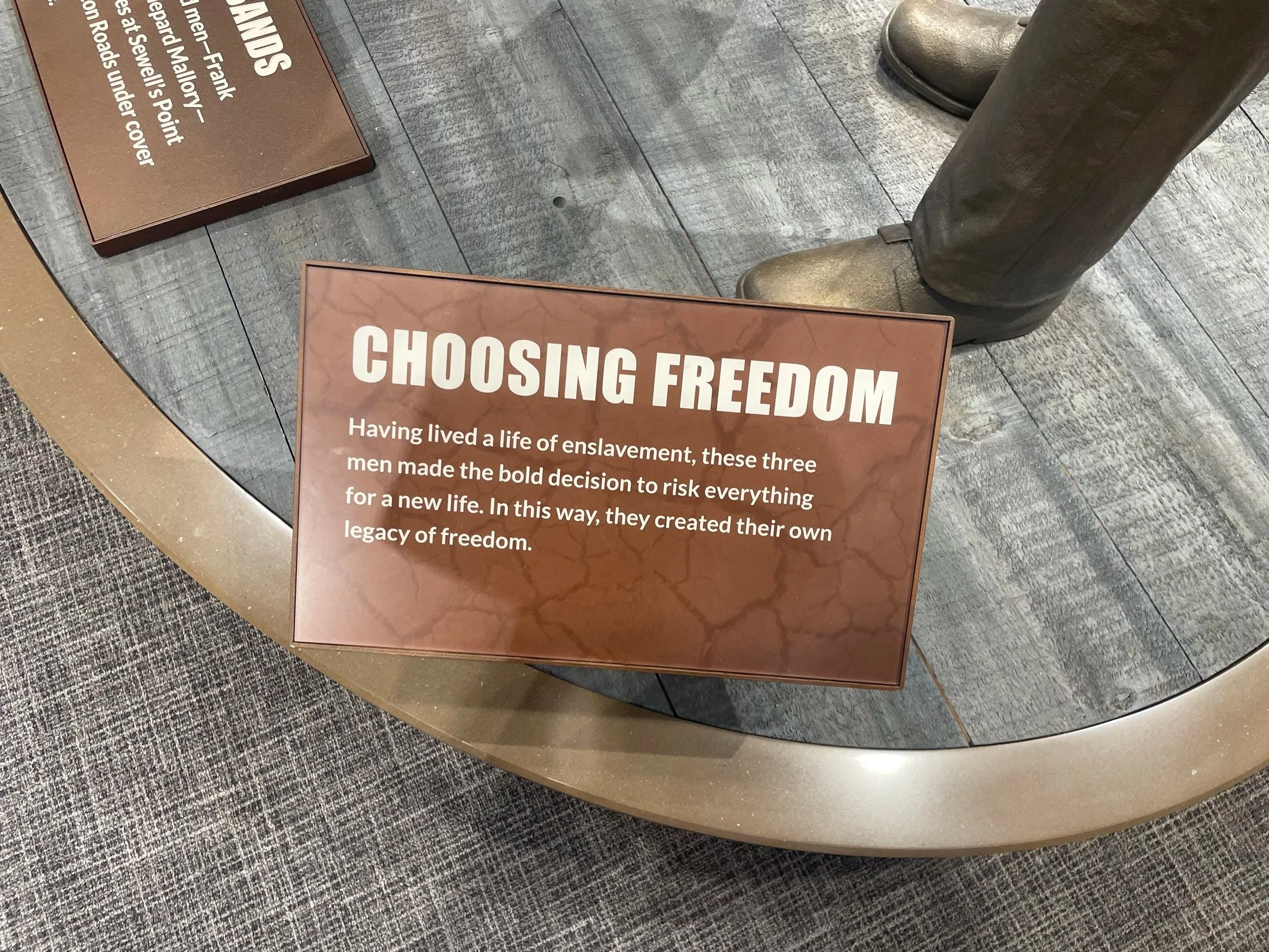 Choosing Freedom: "Having lived a life of enslavement, these three men made the bold decision to risk everything for a new life. In this way, they created their own legacy of freedom."