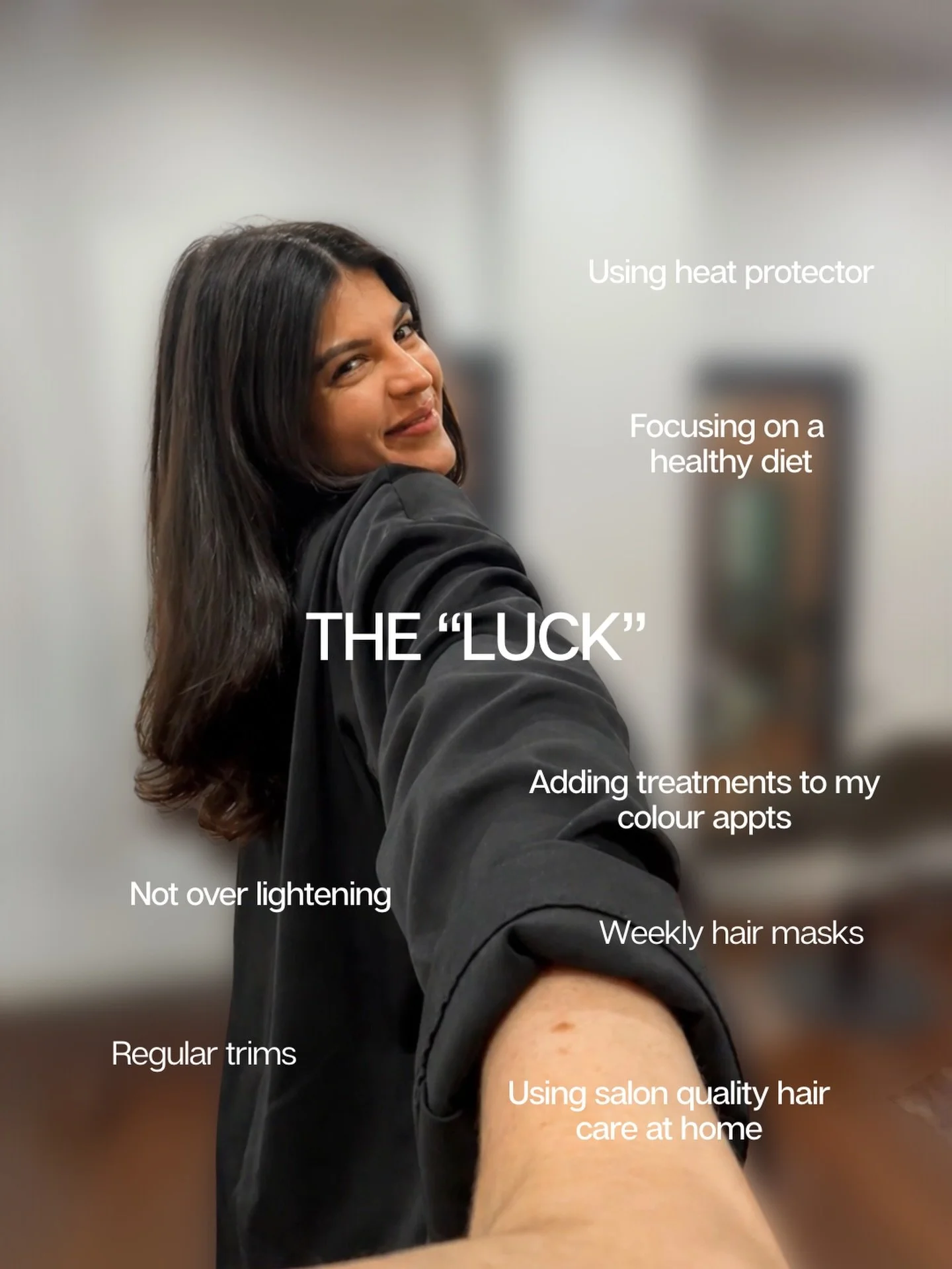 Everyone wants this kind of hair.. and calls it &ldquo;luck&rdquo;

But the truth? It&rsquo;s not luck.. it&rsquo;s consistency.

It&rsquo;s protecting your hair began appointments, investing in the right products, saying no to over lightening and ye