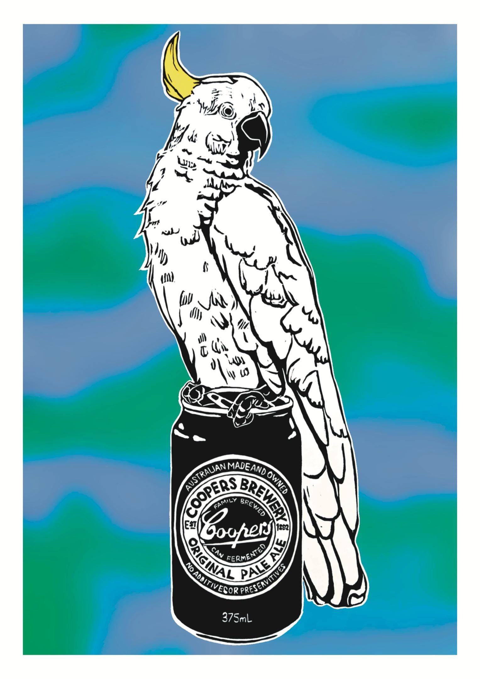 Sulphur Crested Cockatoo & Coopers Original Pale Ale (Psychedelic 1) - Digital Print