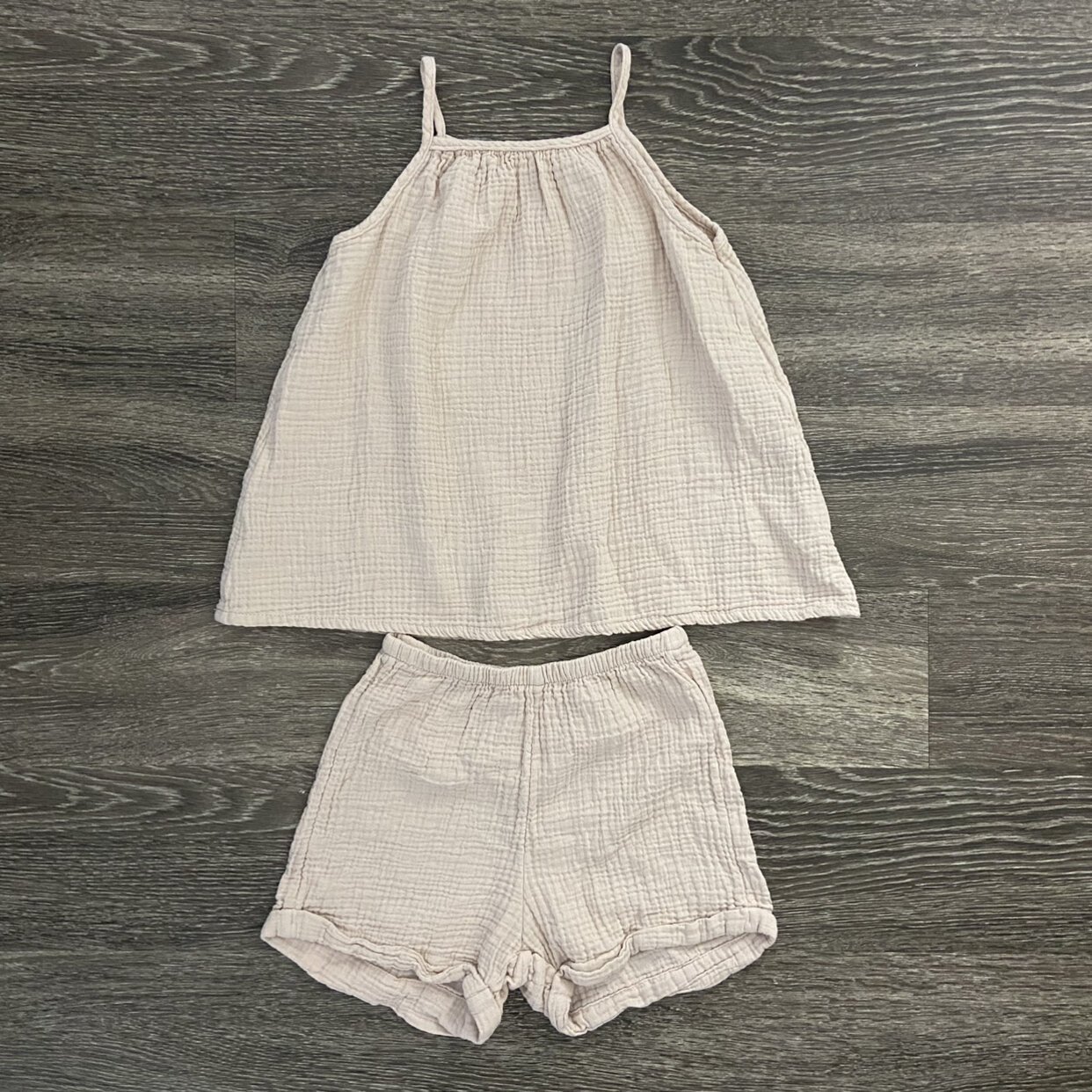 Muslin Ivory Tank and Bloomer Set (6-9M)