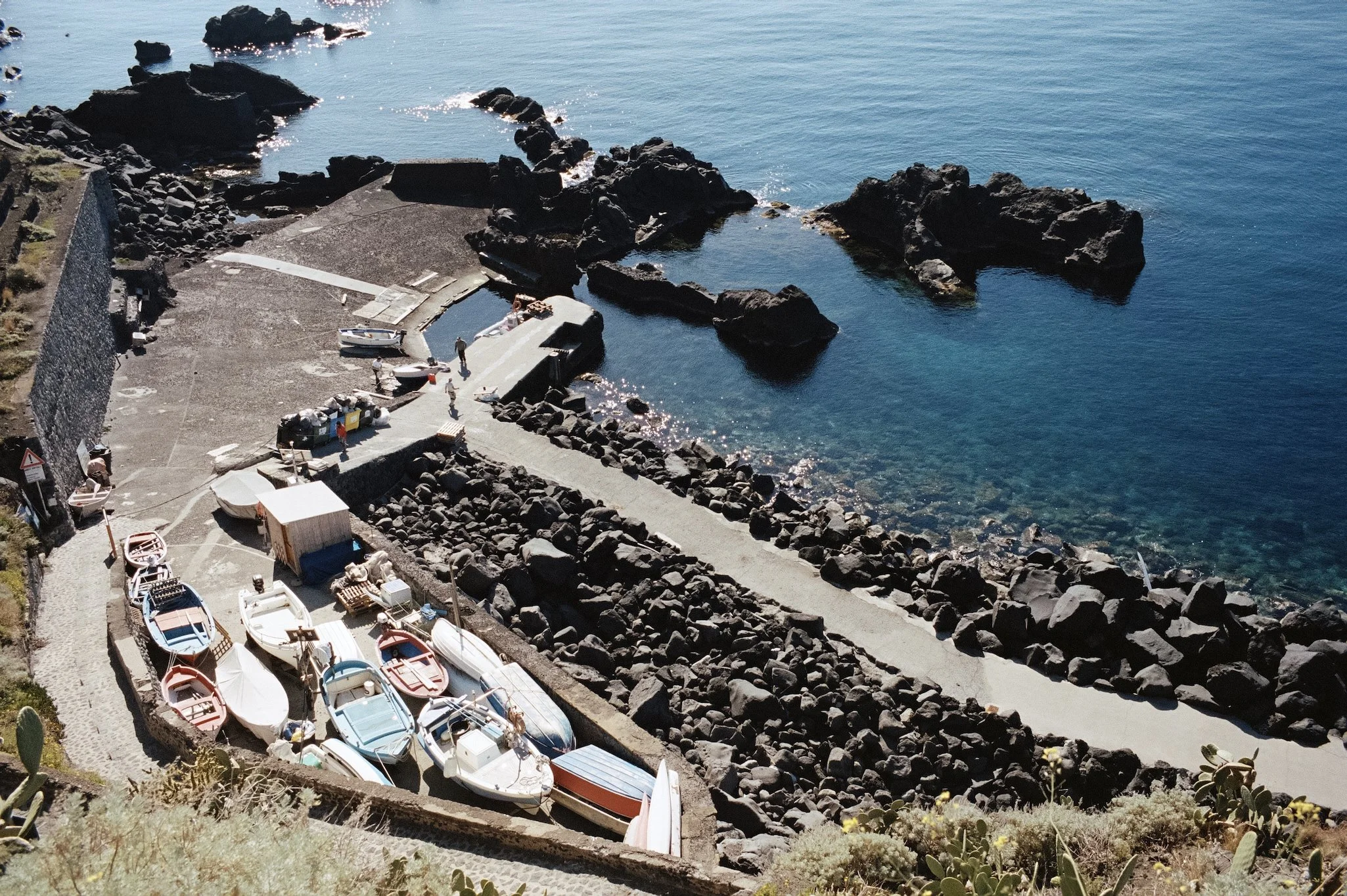 Pertuso harbor, Stromboli, Italy