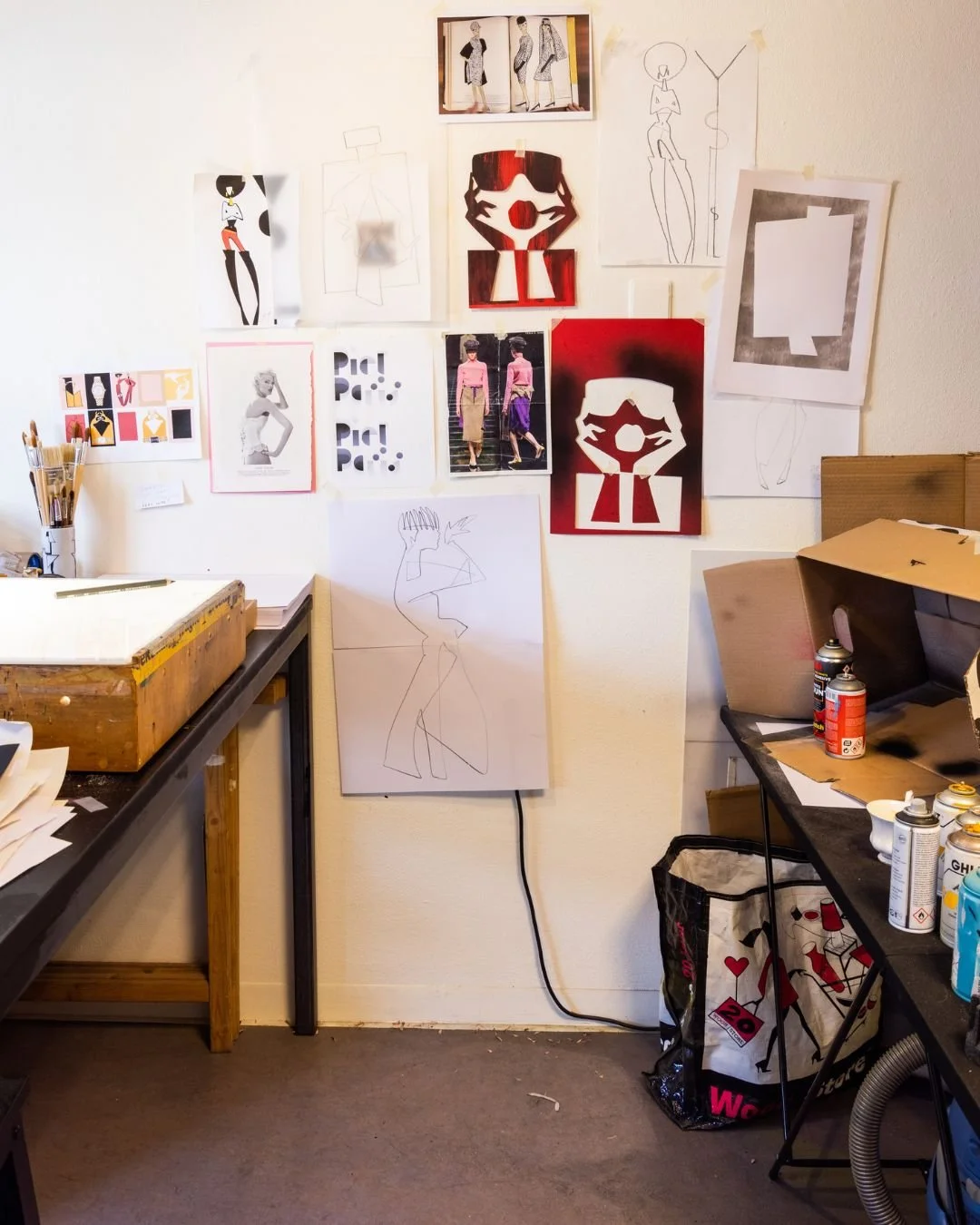 Fashion design studio visual from Piet Paris studio from the portfolio of Marieke Neleman, creative strategist and cultural curator with expertise in fashion brand strategy.