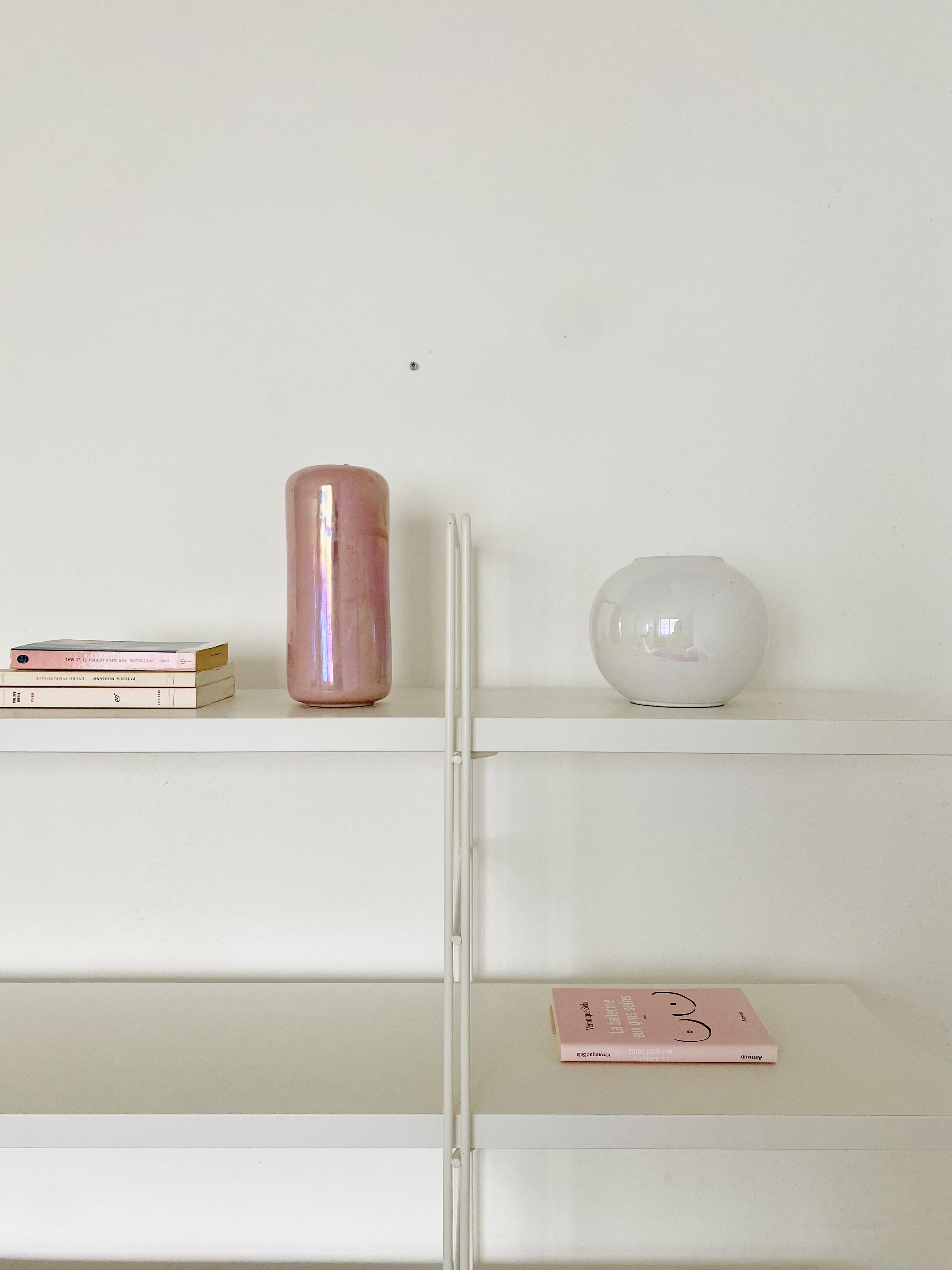 Ensemble de deux vases irisés vintage 80