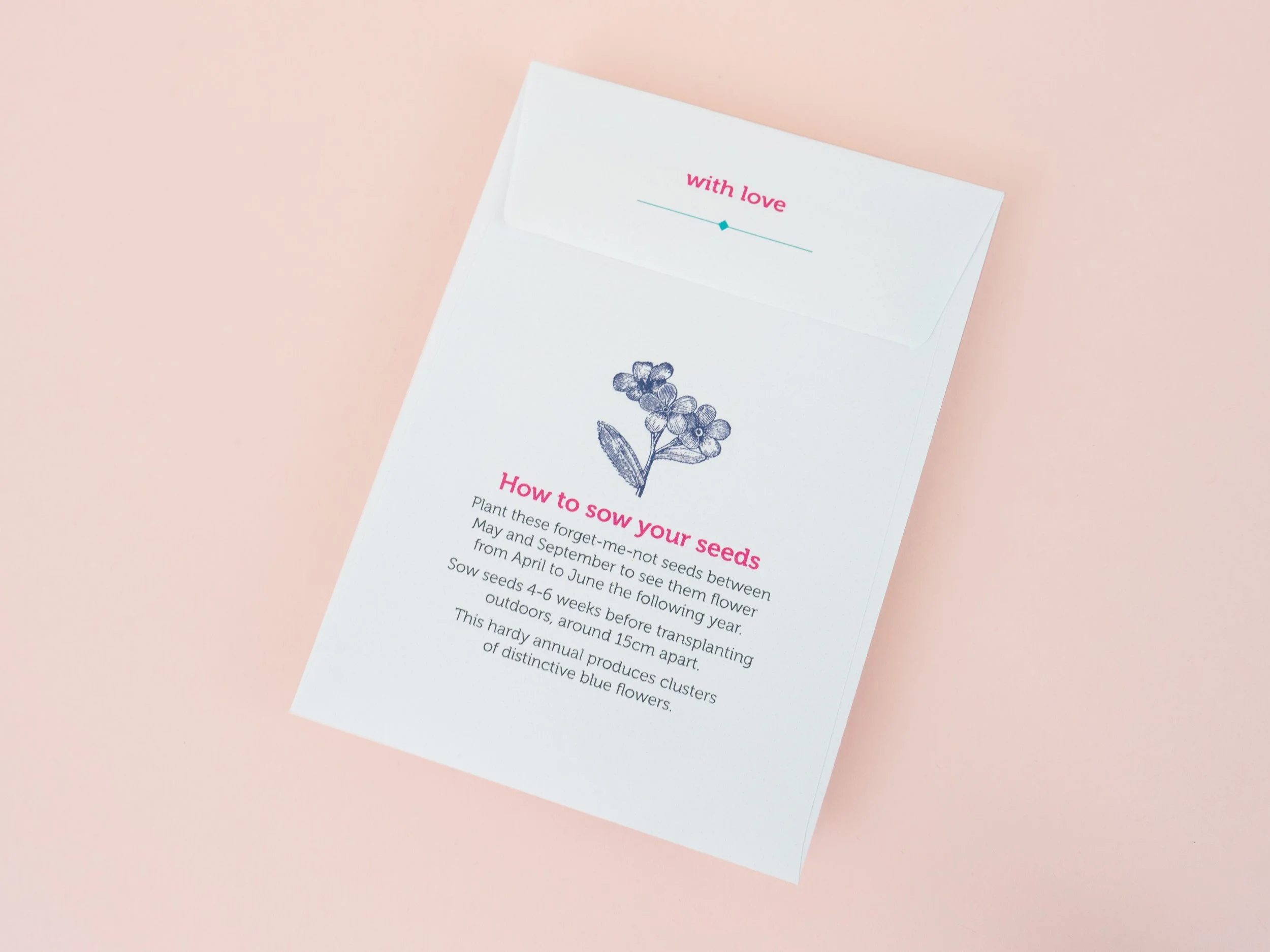 Digitally printed seed envelope with instructions