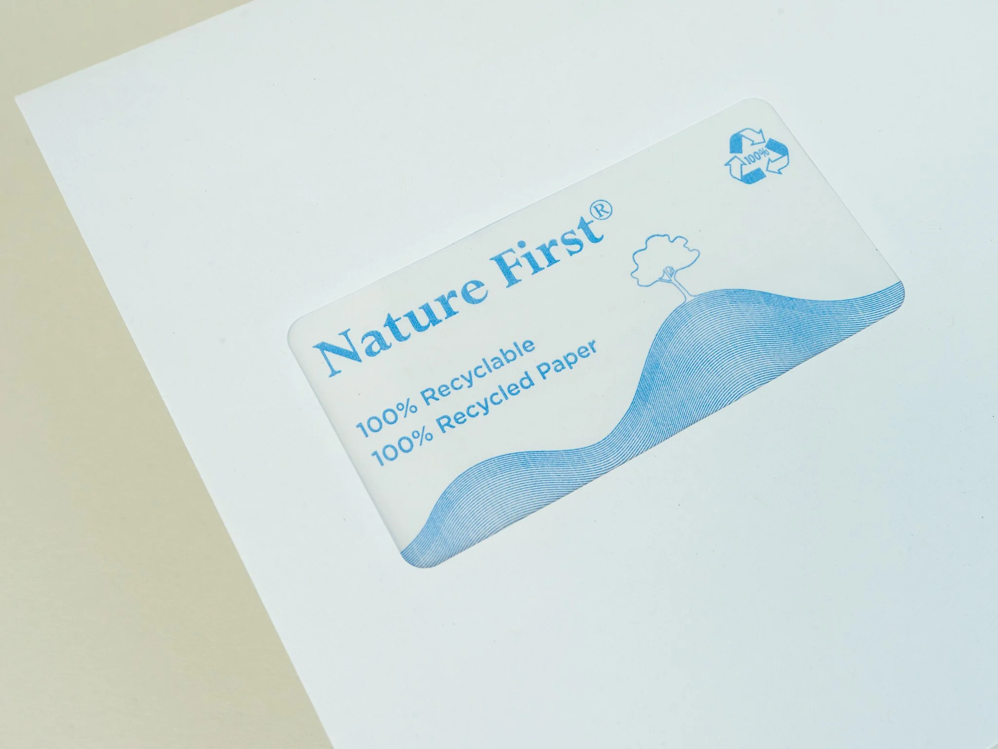 Recycled and recyclable business envelope with window