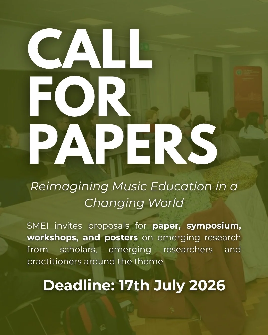 📢 CALL FOR PAPERS AND CONFERENCE THEME 📢

We are excited the theme for our 14th annual conference: &lsquo;Reimagining Music Education in a Changing World&rsquo;! We invite individual, joint or group proposals invite proposals for paper, symposium, 