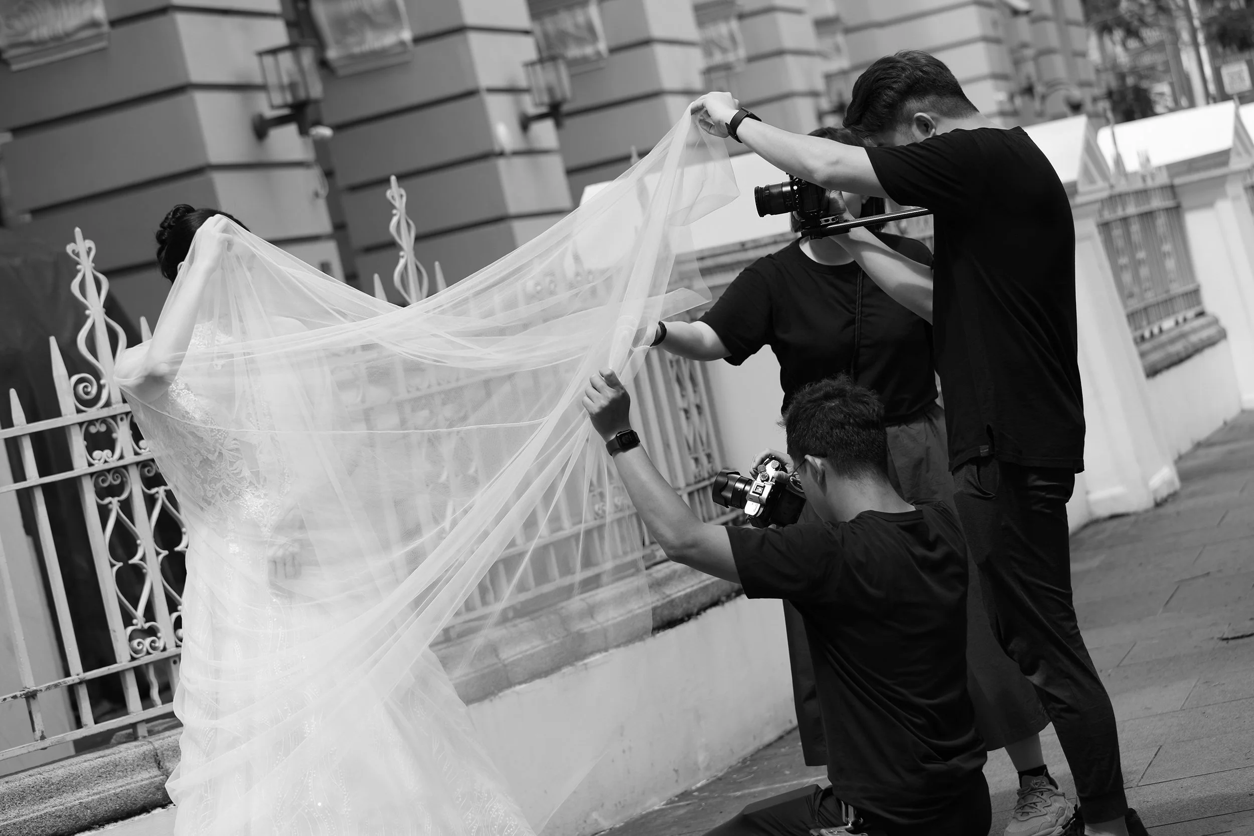 Behind the scenes wedding photoshoot by The Unique Stories and Z Wedding styling team Singapore