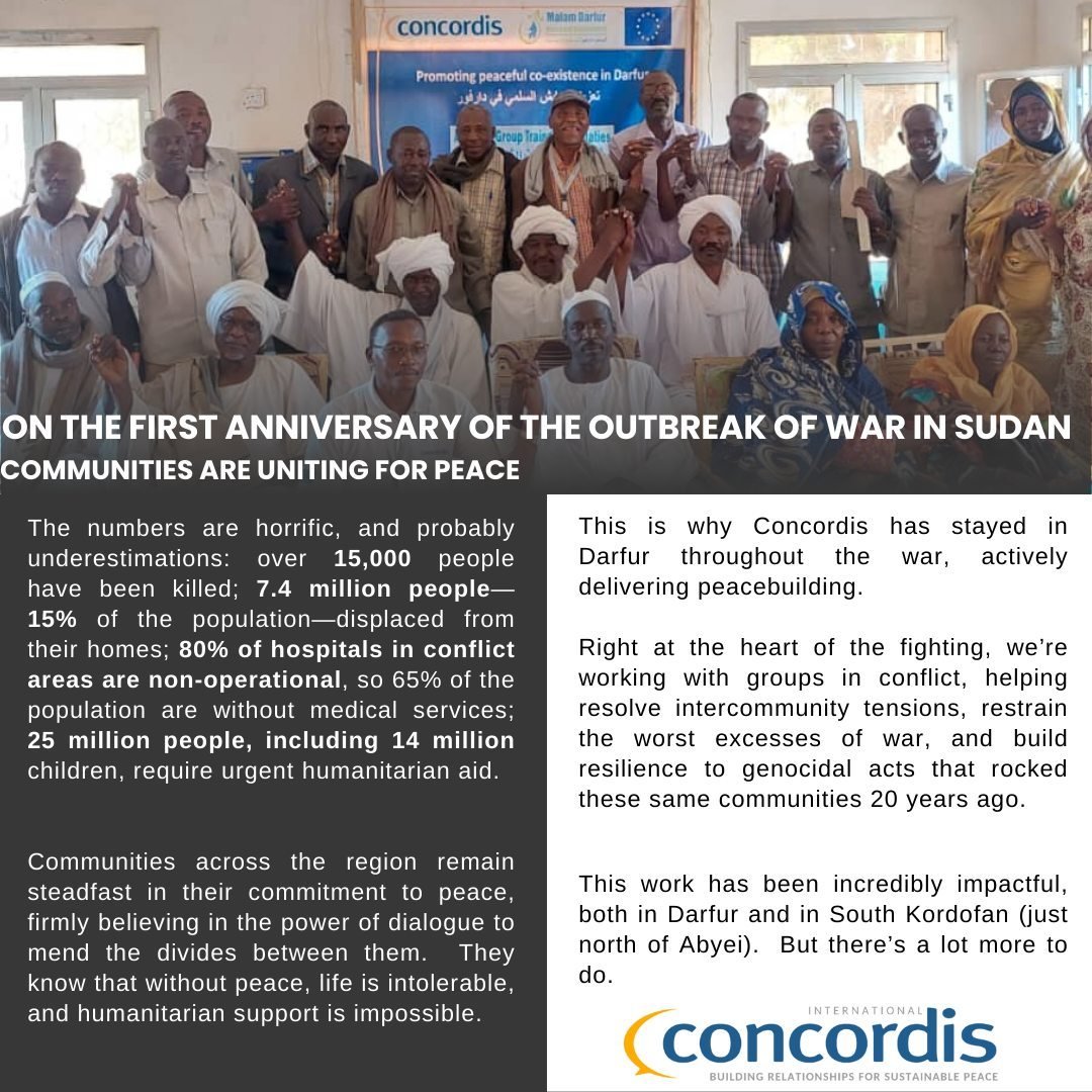 A year ago today, Concordis&rsquo; team in Darfur was woken in the night by bombing and machine gun fire in their neighbourhoods.  That was the start of the war which receives little international attention but continues to impact so many today. 

On