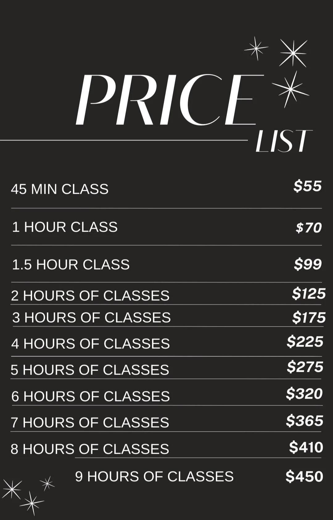 Rates and Policies — Red Phoenix Performing Arts Studio