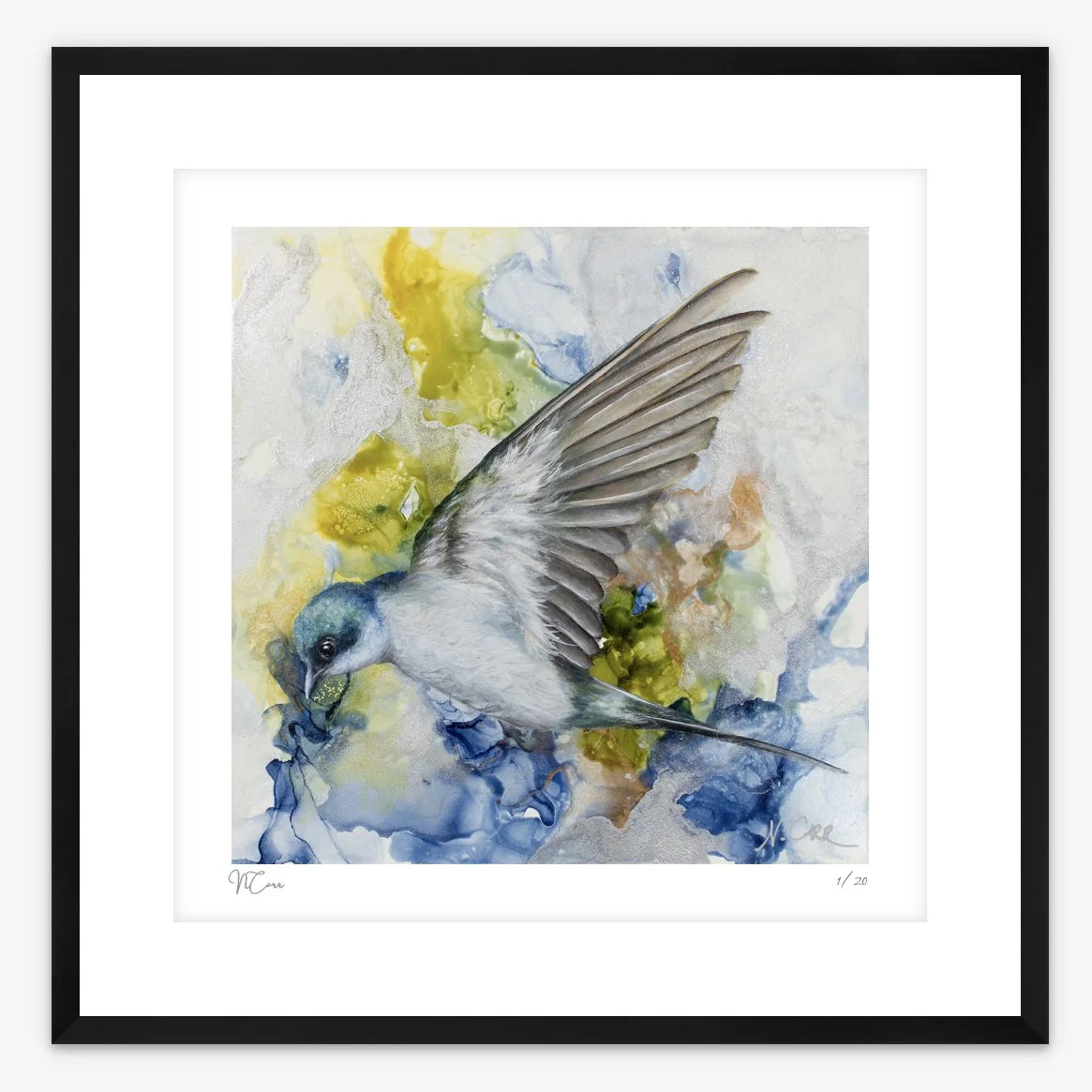 GRACE framed print from original oil and alcohol inks painting by artist Nikki Carr BLACK.jpg