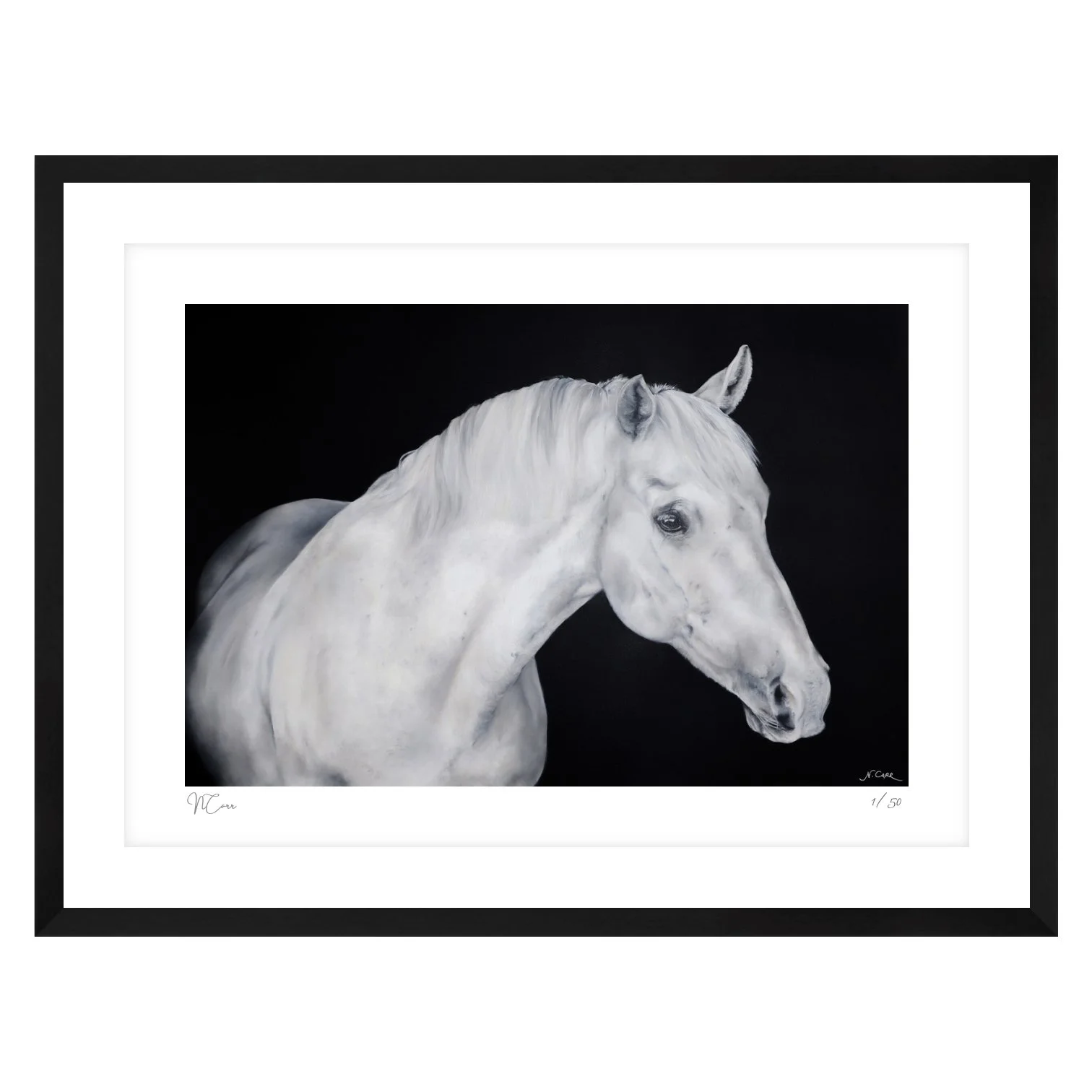 JASPER framed print of original oil on panel by artist Nikki Carr Black.jpg