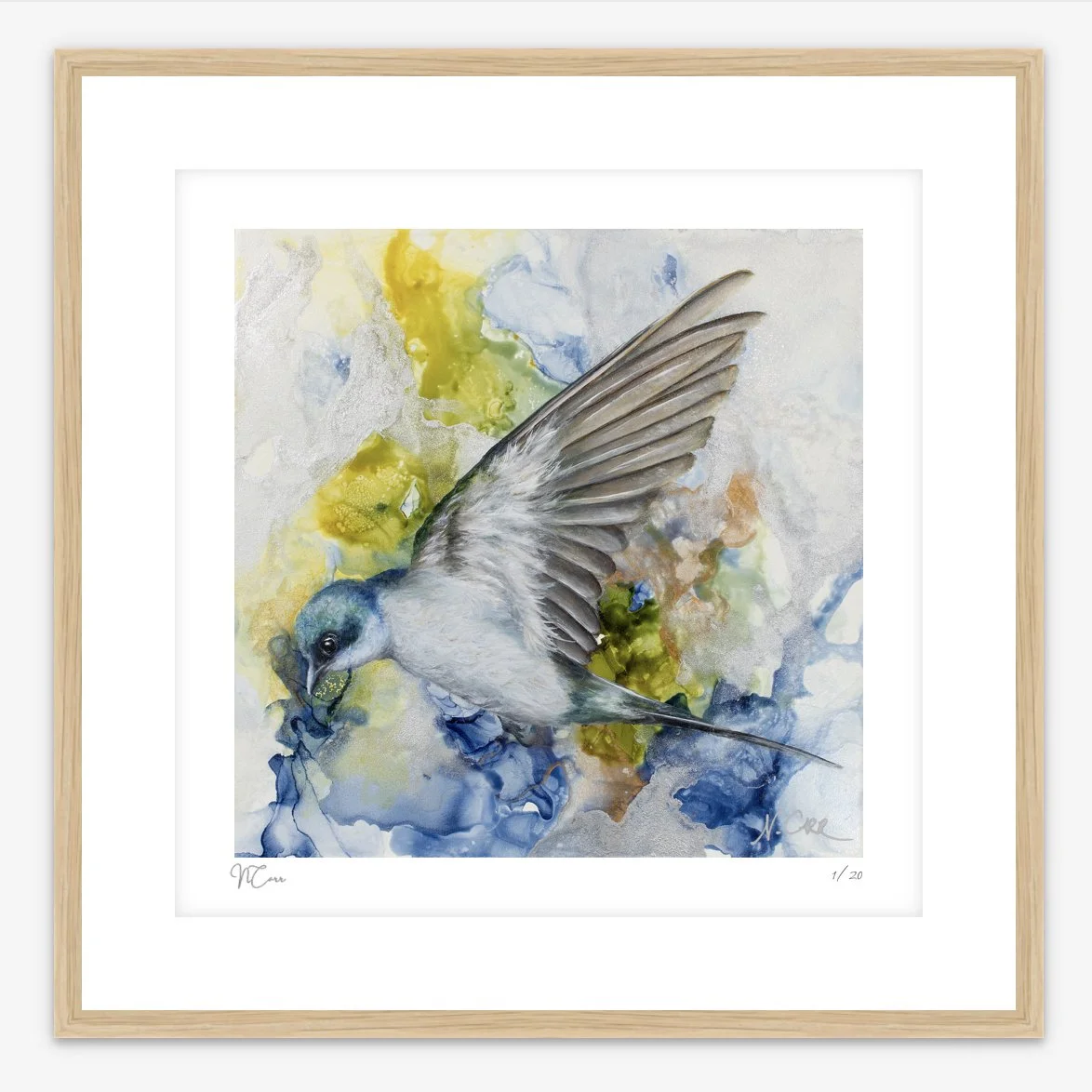 GRACE framed print from original oil and alcohol inks painting by artist Nikki Carr OAK.jpg