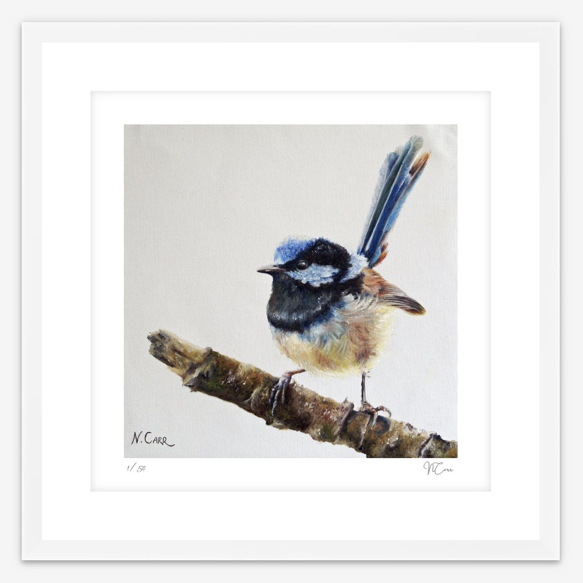 DIVA framed print from original oil on canvas painting by artist Nikki Carr white.jpg