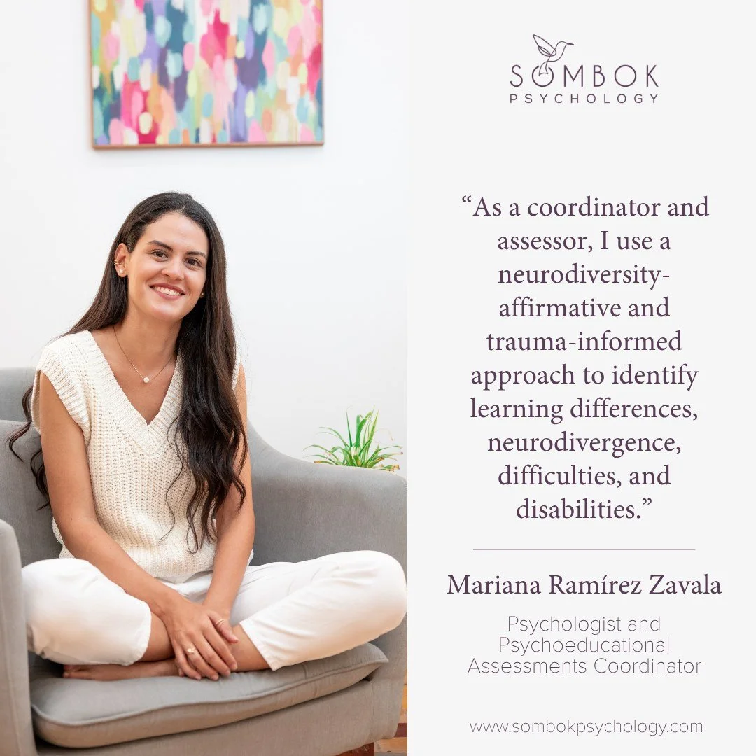 (English Below)

Mariana គឺជាចិត្តសាស្រ្តមួយរួប នៅសំបុកសាយខូឡជី ដែលមានតួនាទីយ៉ាងសំខាន់ក្នុងការផ្តល់ការវាយតម្លៃផ្នែកចិត្តសាស្រ្តអប់រំ (Psychoeducational Assessments)។ ការងាររបស់គាត់ឆ្លុះបញ្ចាំងពីការគោរពយ៉ាងជ្រាលជ្រៅ ចំពោះភាពចម្រុះនៃប្រព័ន្ធប្រសាទ និងក