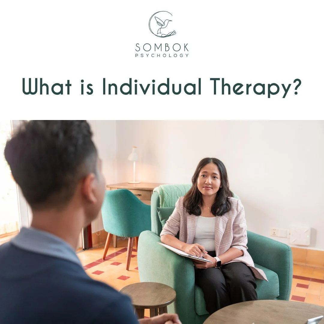 (English Below)

💬 ការព្យាបាលជាលក្ខណៈបុគ្គល គឺជាការប្រឹក្សាដែលមានឯកជនភាព និងមានសុវត្ថិភាព។ អ្នកនឹងជួបជាមួយអ្នកចិត្តសាស្រ្ត ដែលបានទទួលការបណ្តុះបណ្តាល ដើម្បីស្វែងយល់ពីគំនិត អារម្មណ៍ និងបទពិសោធន៍របស់អ្នក។

🎯 គោលបំណង៖
&bull; យល់អំពីខ្លួនឯងឲ្យកាន់តែច្បា