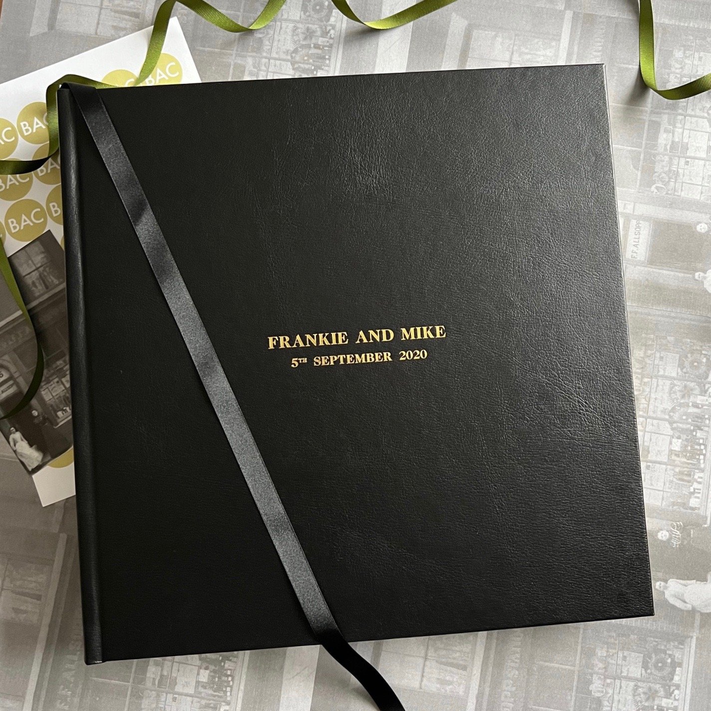 Black Leather Wedding Photo Album and matching Clamshell box — The Bespoke  Album Company