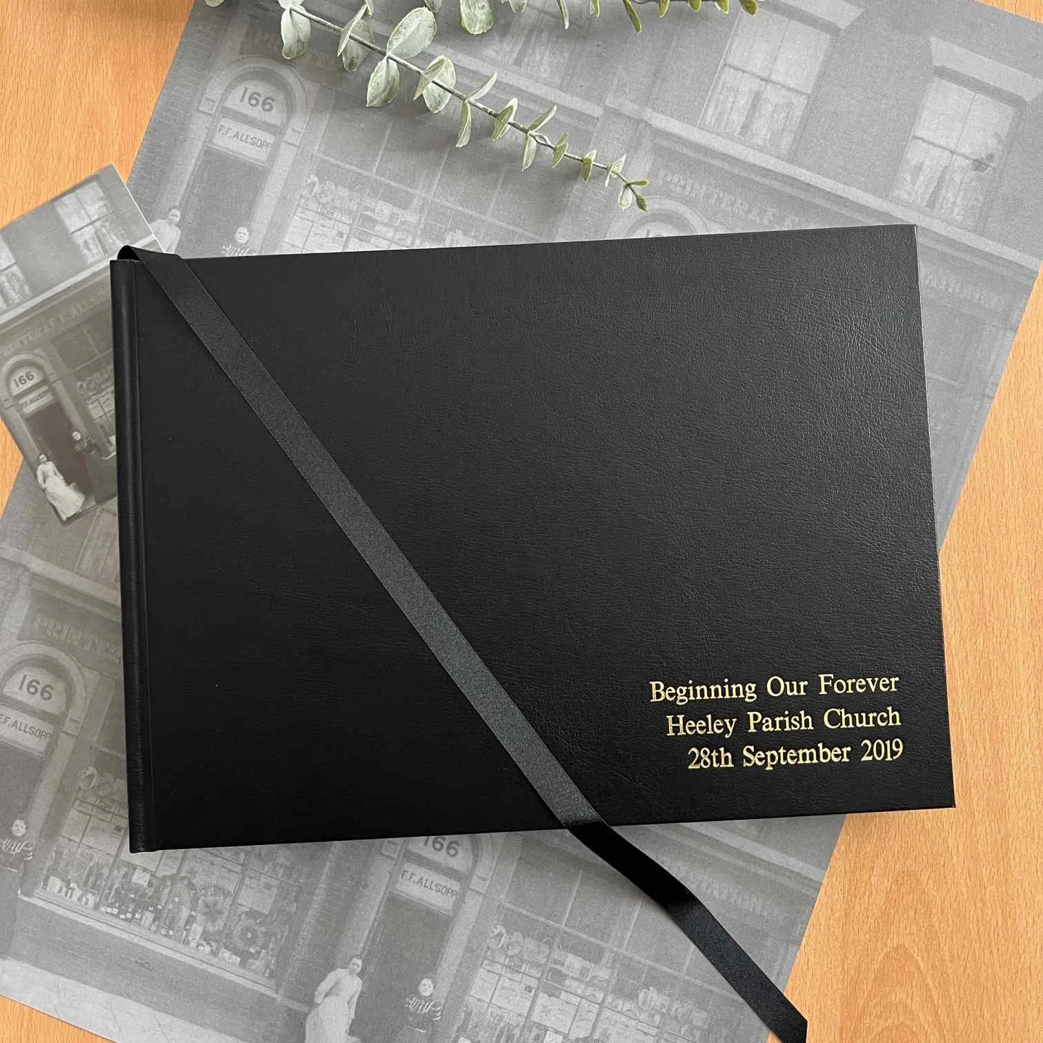 Classic Black Leather Wedding Photo Album