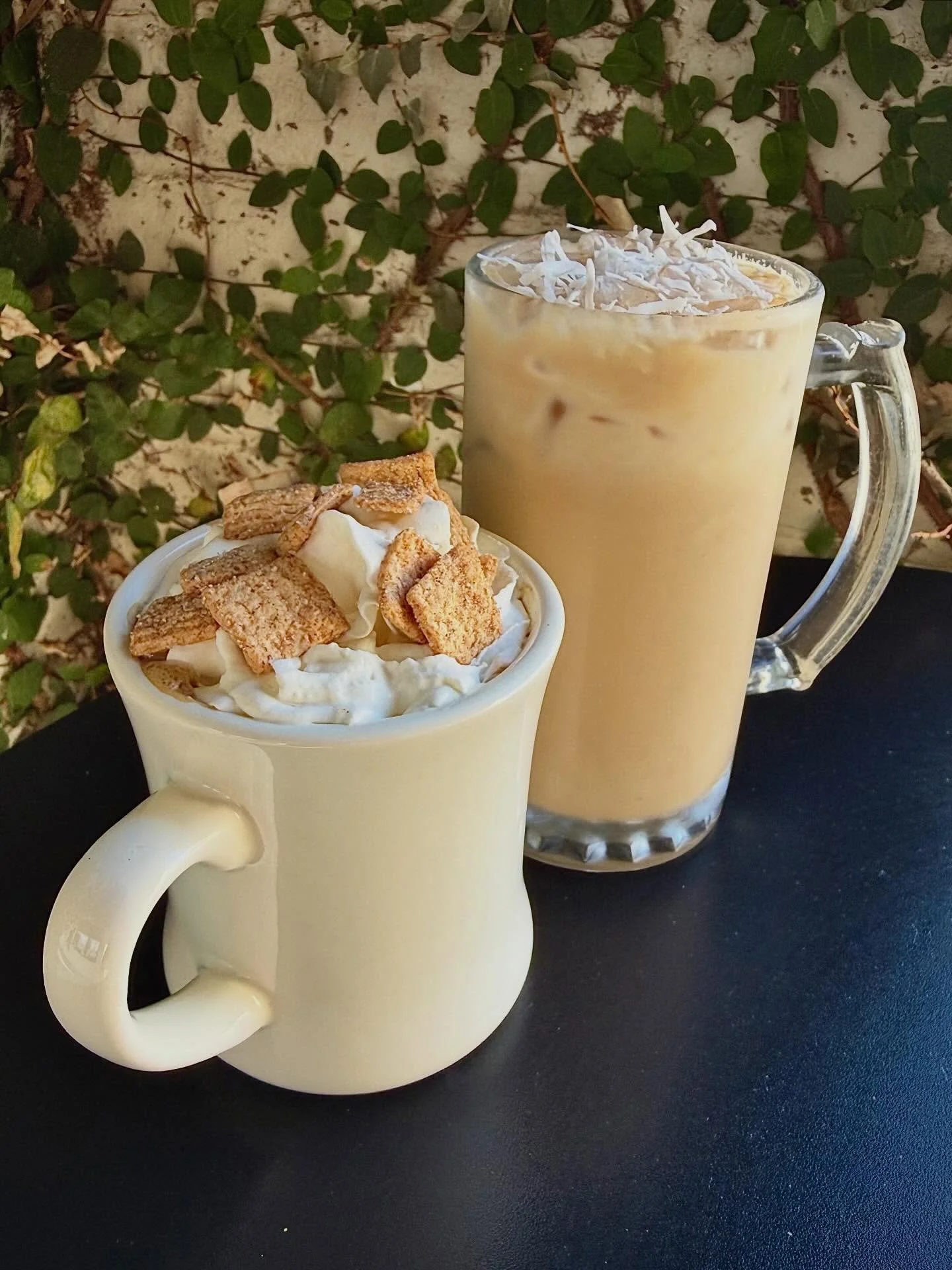 Ring in spring with our new seasonal flavors! 

Cinnamon Toast Crunch - Honey, Vanilla, Cinnamon latte topped with whipped cream and Cinnamon Toast Crunch cereal. 

Toasted Coconut - House made coconut syrup that can be added to lattes, matcha, or ch