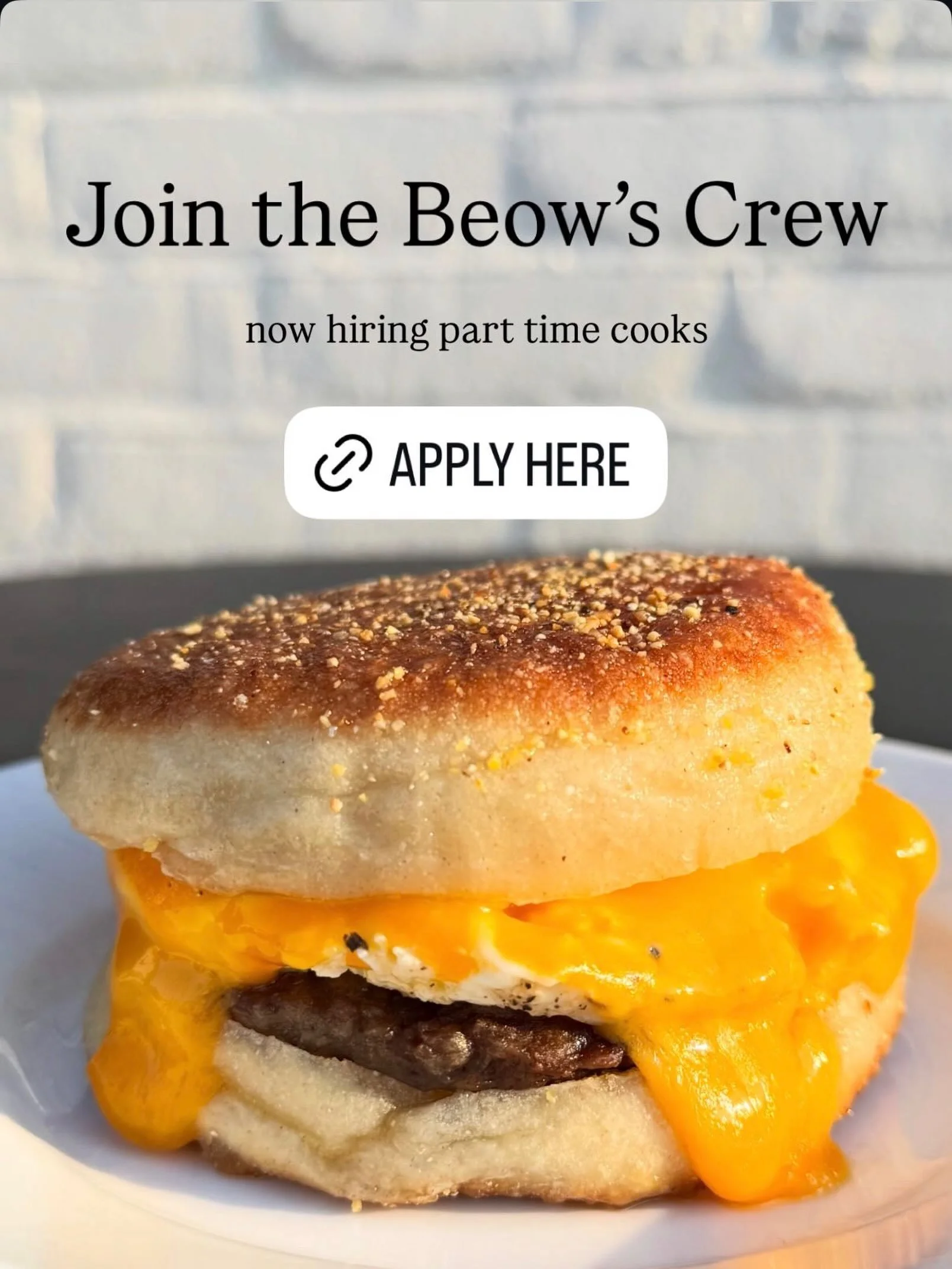 Join the Beow&rsquo;s crew!

We are looking for reliable, thoughtful, sincere, and welcoming cooks to join our team. Part time only, at a shop that values community, connection, and collaboration. 

Application link in bio.