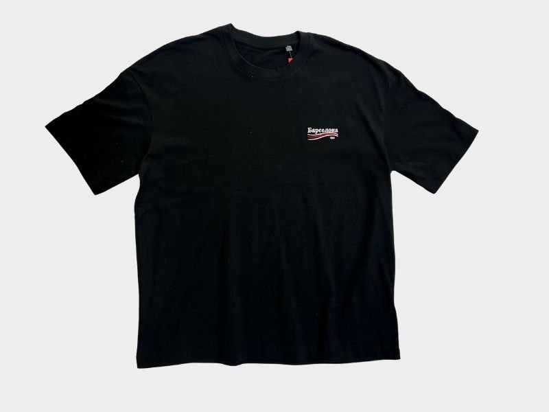camiseta hombros caidos negra barcelona 92 cirilico ruso serbio