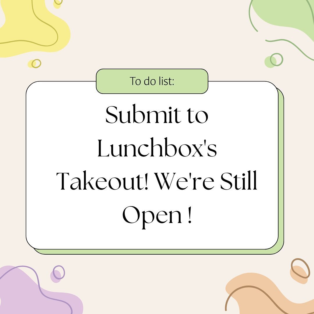 Still want to submit to Lunchbox? You still can! Submissions for Lunchbox&rsquo;s Website are on a rolling basis. 

If you&rsquo;re interested fill out the pitch form on our link tree.

If you have any questions please feel free to DM us or email us 