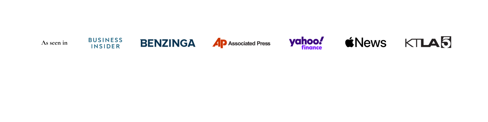 As seen in Business Insider, Benzinga, Associated Press, Yahoo! Finance, Apple News, KTLA