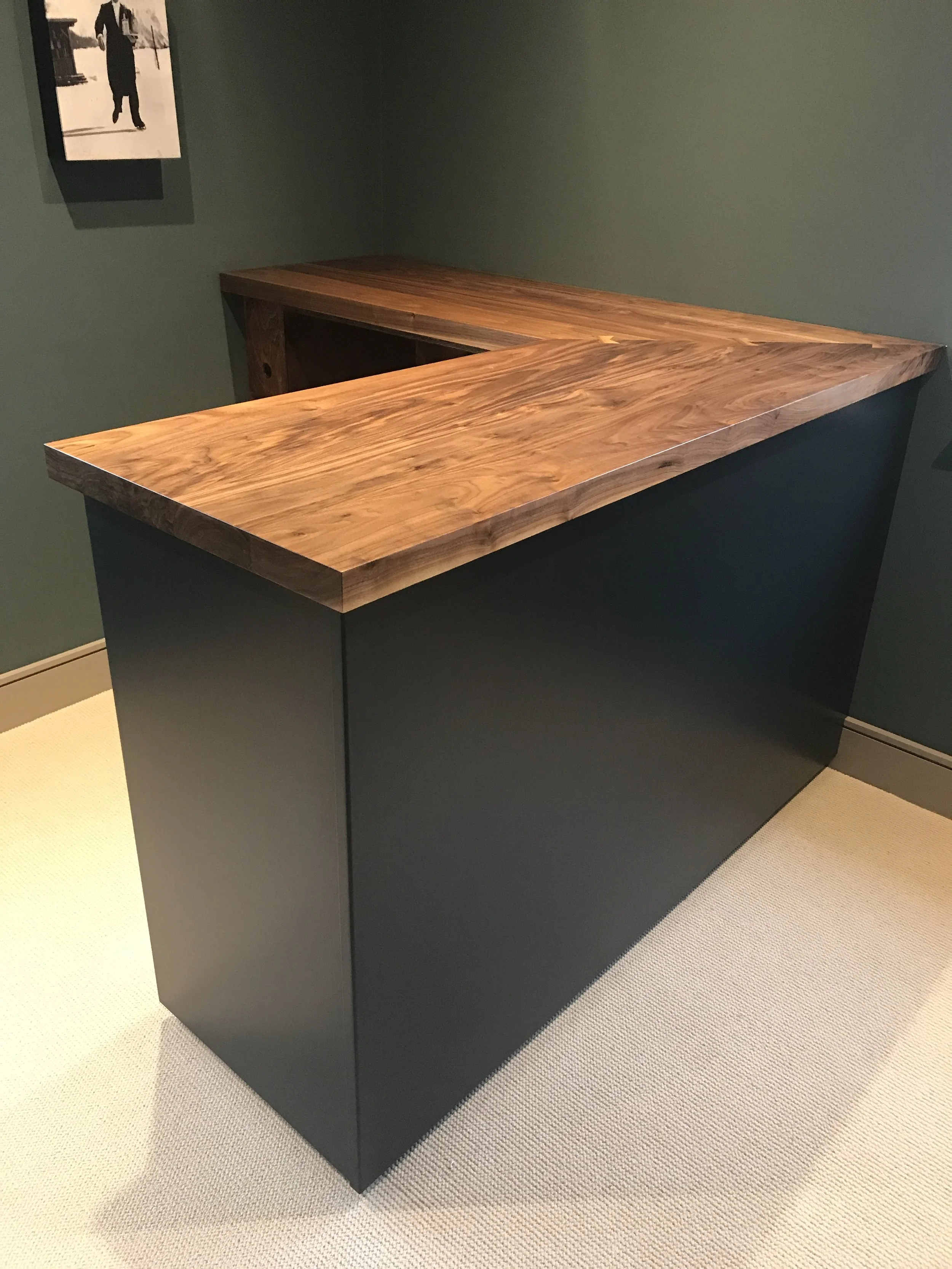 Solid black walnut bar top