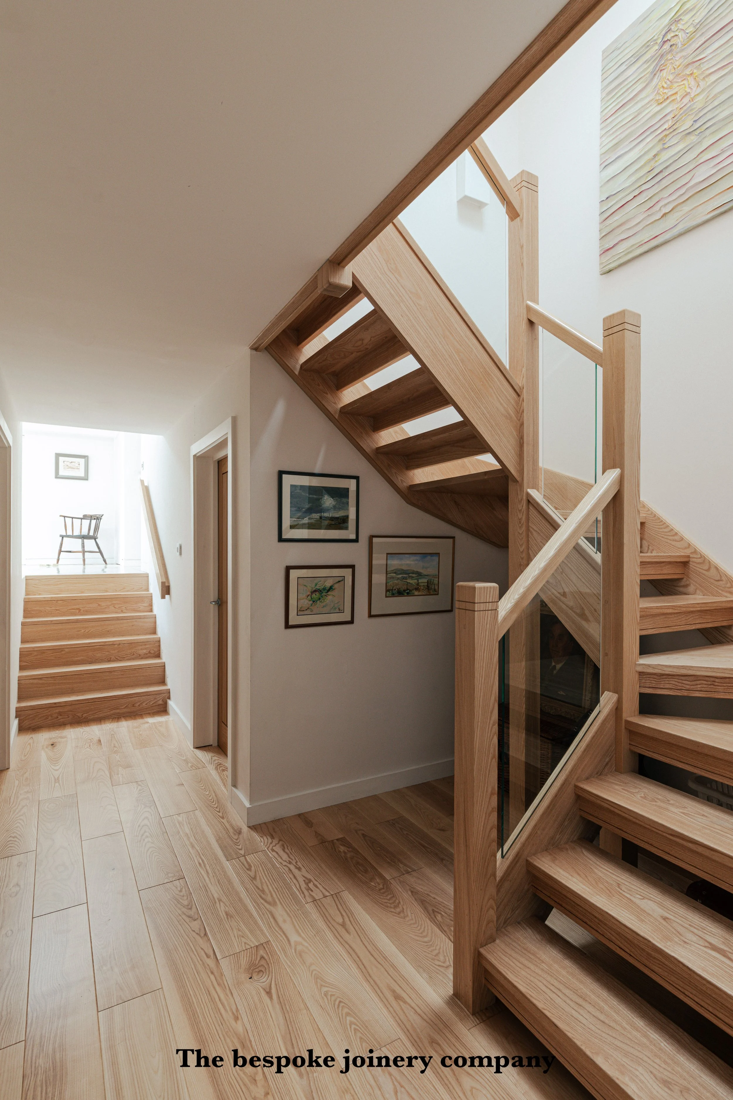 Modern Ash open riser staircase 