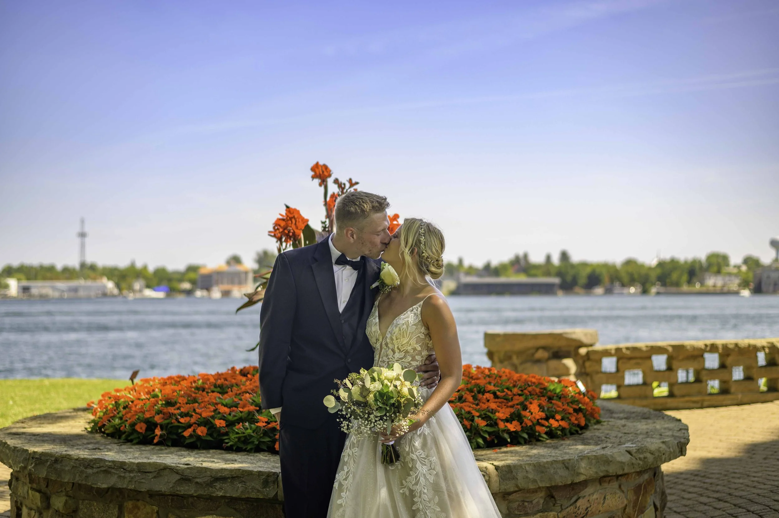 Wedding Photography by Adirondack Wedding Photographer at Boldt Castle, on Heart Island in the Thousand Islands  in Alexandria Bay, NY on the St Lawrence River