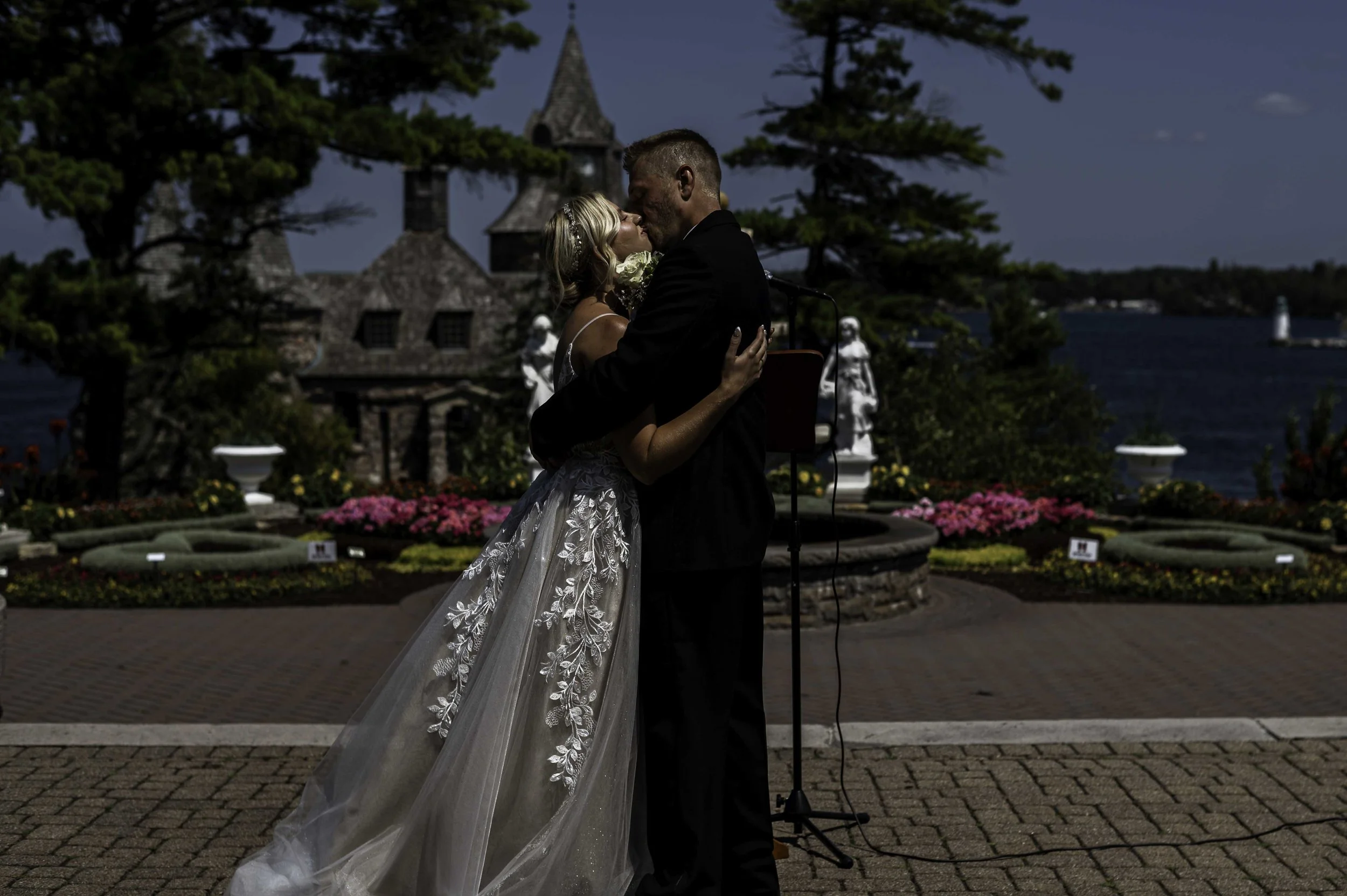 Wedding Photography by Adirondack Wedding Photographer at Boldt Castle, on Heart Island in the Thousand Islands  in Alexandria Bay, NY on the St Lawrence River