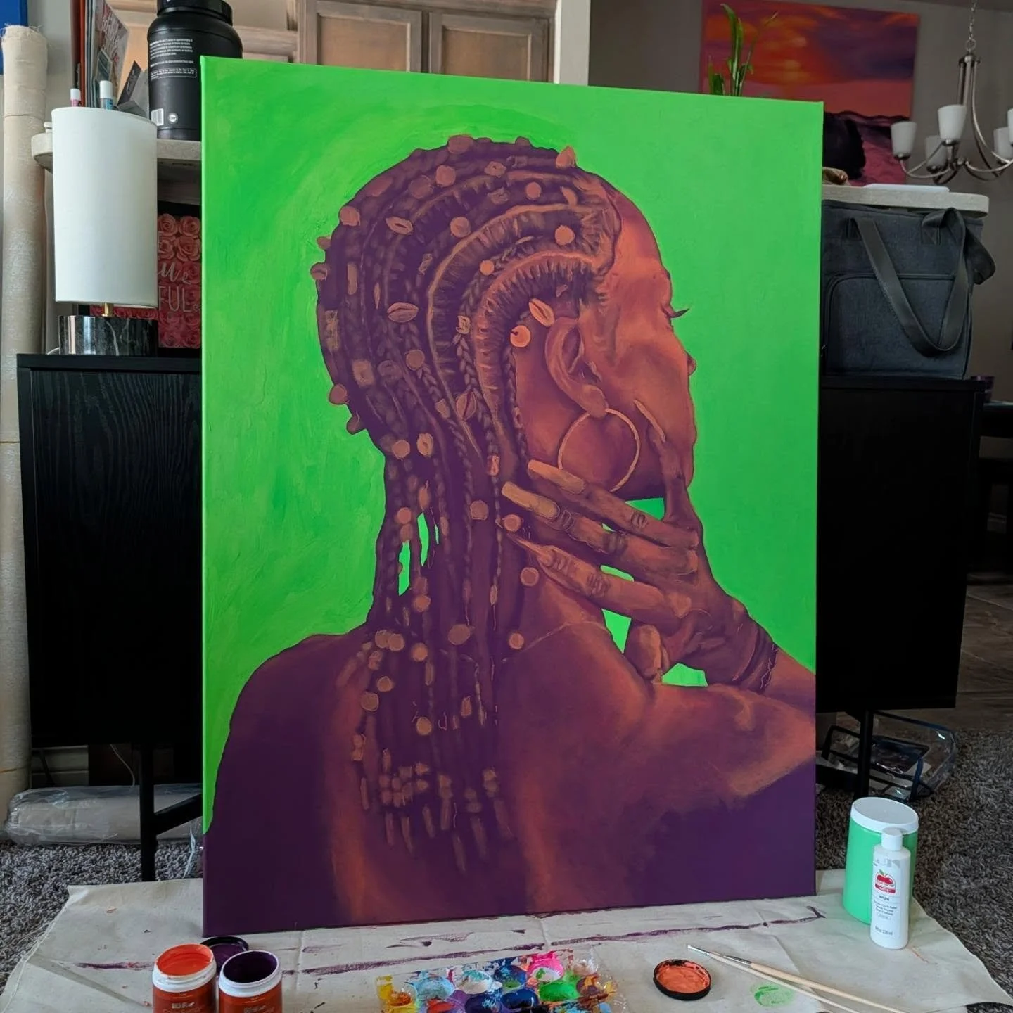 I have been enjoying the process of utilizing colors that contrast to create vibrant pieces. This piece is getting closer to finished! Stay tuned!

#art #mondaymotivation #vibrant #brojsha #createforthepeople