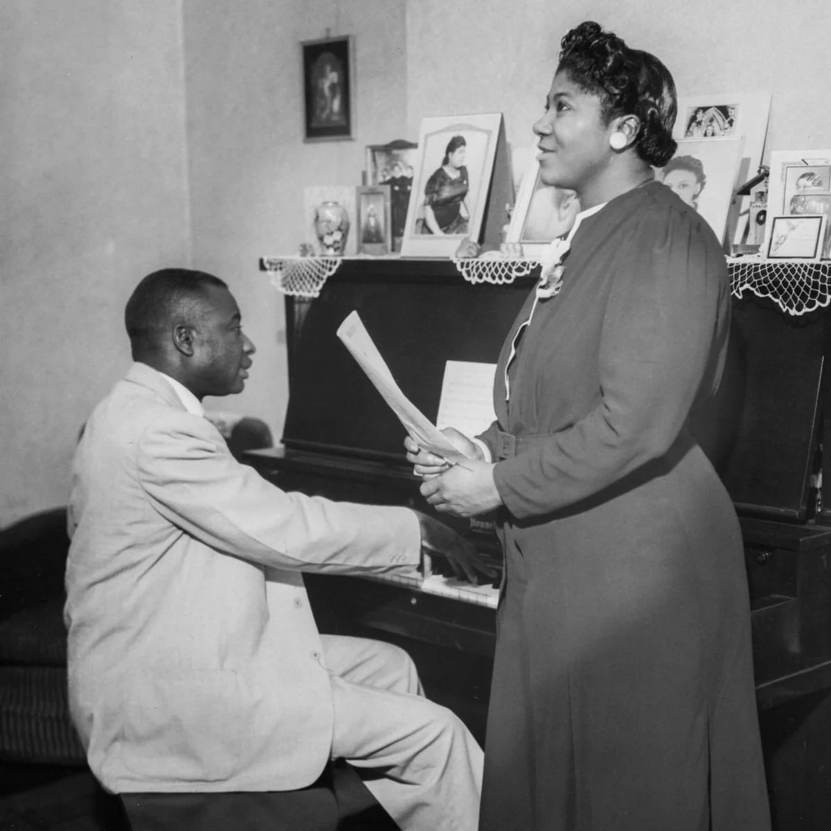 Thomas Dorsey and Mahalia Jackson (Photo: George T. Nierenberg), from The Birth of Gospel Music in Chicago by WTTW (linked on the image)