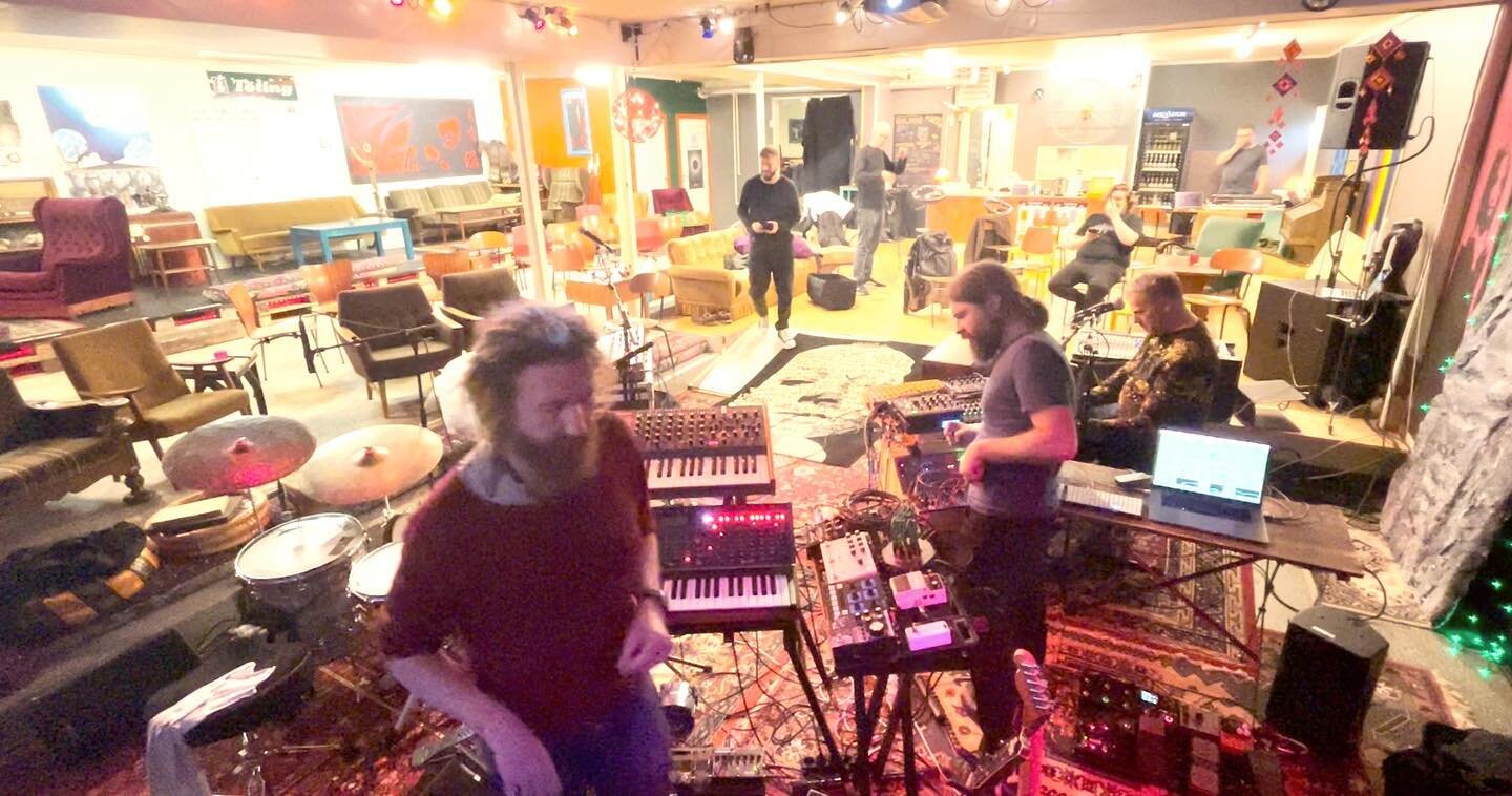 Setting up and rehearsing with @klingraband in T&oslash;ting on Faroe Islands last week⁠
⁠
#music #indieclassical #klingra #klingraband #faroeislands #rehearsal #fisheye #electronic #analoguesynths ⁠