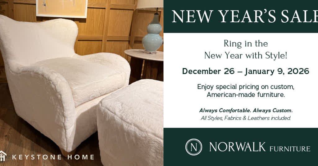 Ring in the New Year with new furniture from Norwalk!

Now through January 9, take advantage of their New Year's Sale event. 

We are offering 30% off all new Norwalk orders and Free Delivery within 35 miles.

Our Showroom is open Monday - Friday fro