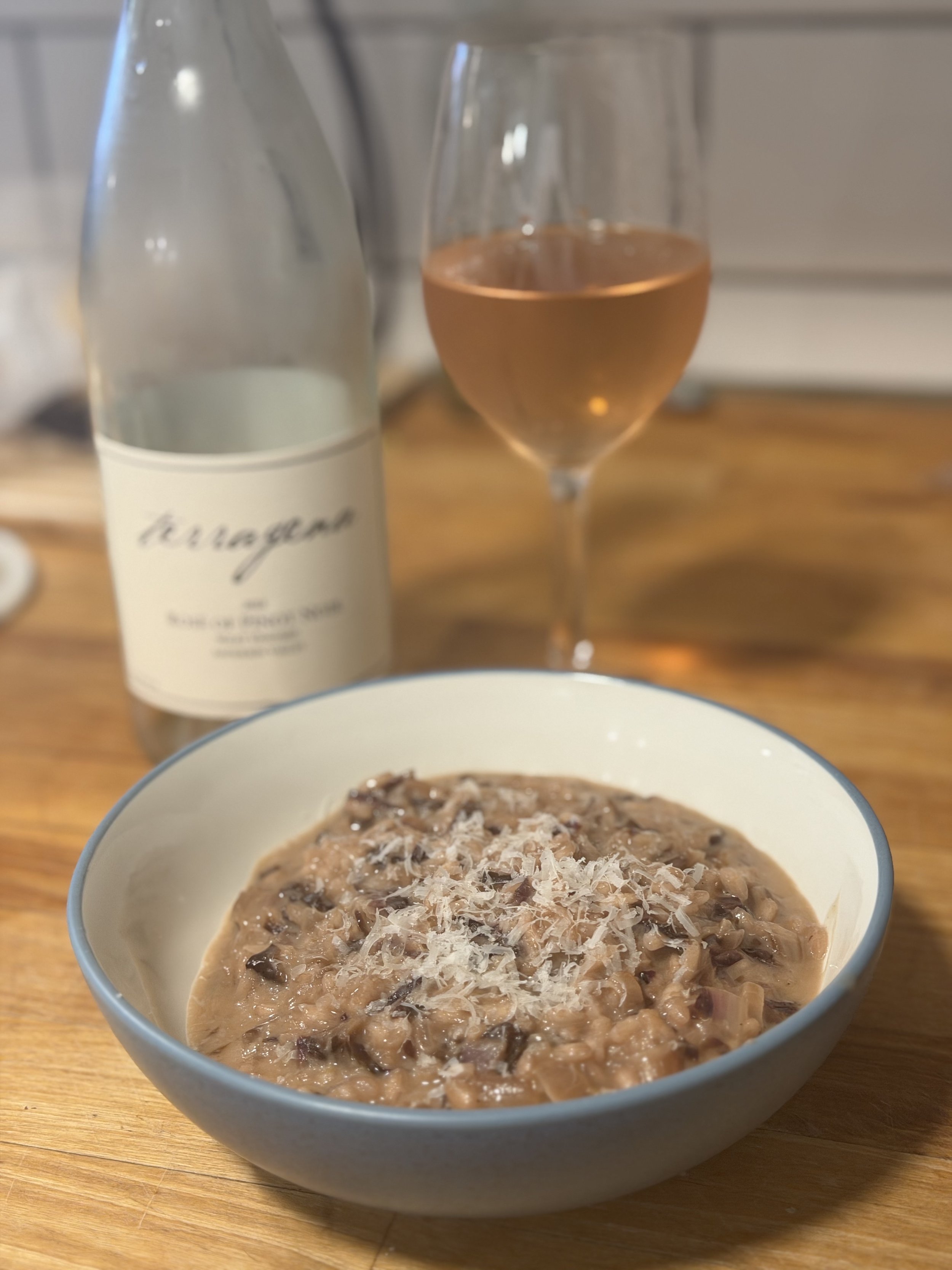Radicchio and Wiley Rose of Pinot Noir for Terragena Wine pairing and recipe using point reyes cheese and parmesan