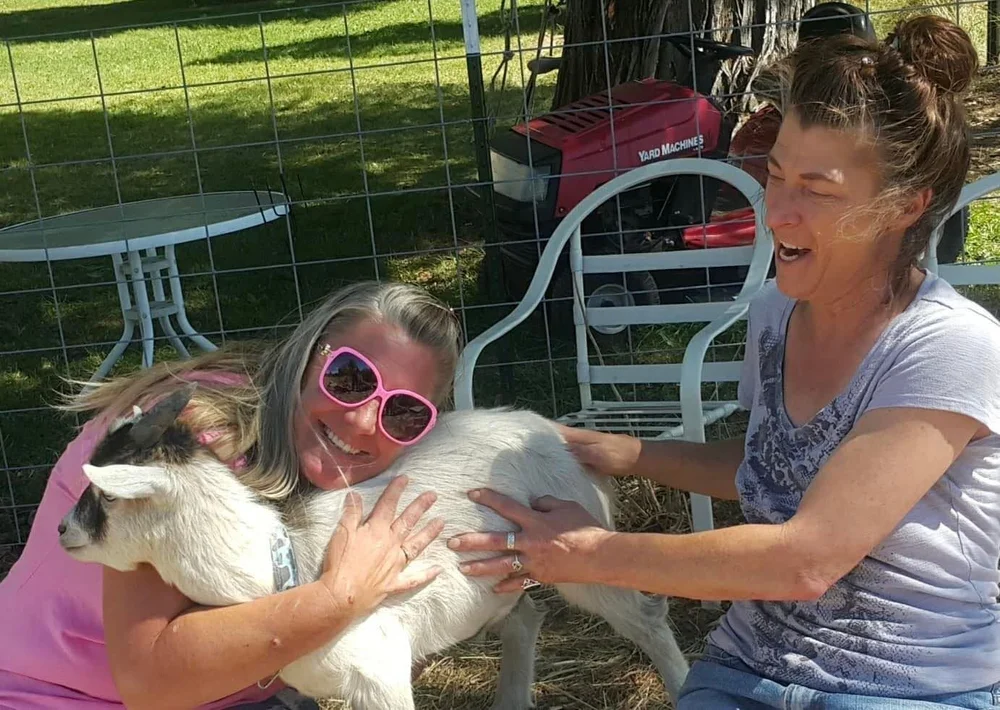 LaWanna at her hobby farm
