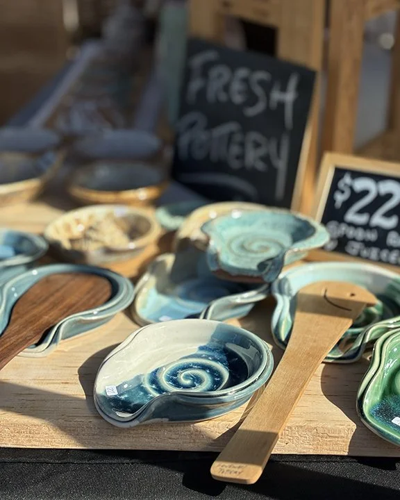 Spoon Rests in display - Lovewell Pottery