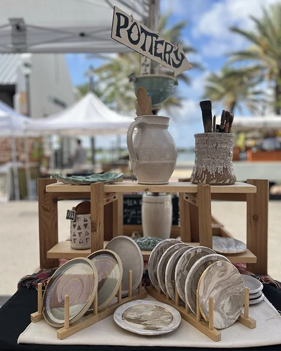 Plates, pitcher, utensil holder - Lovewell Pottery