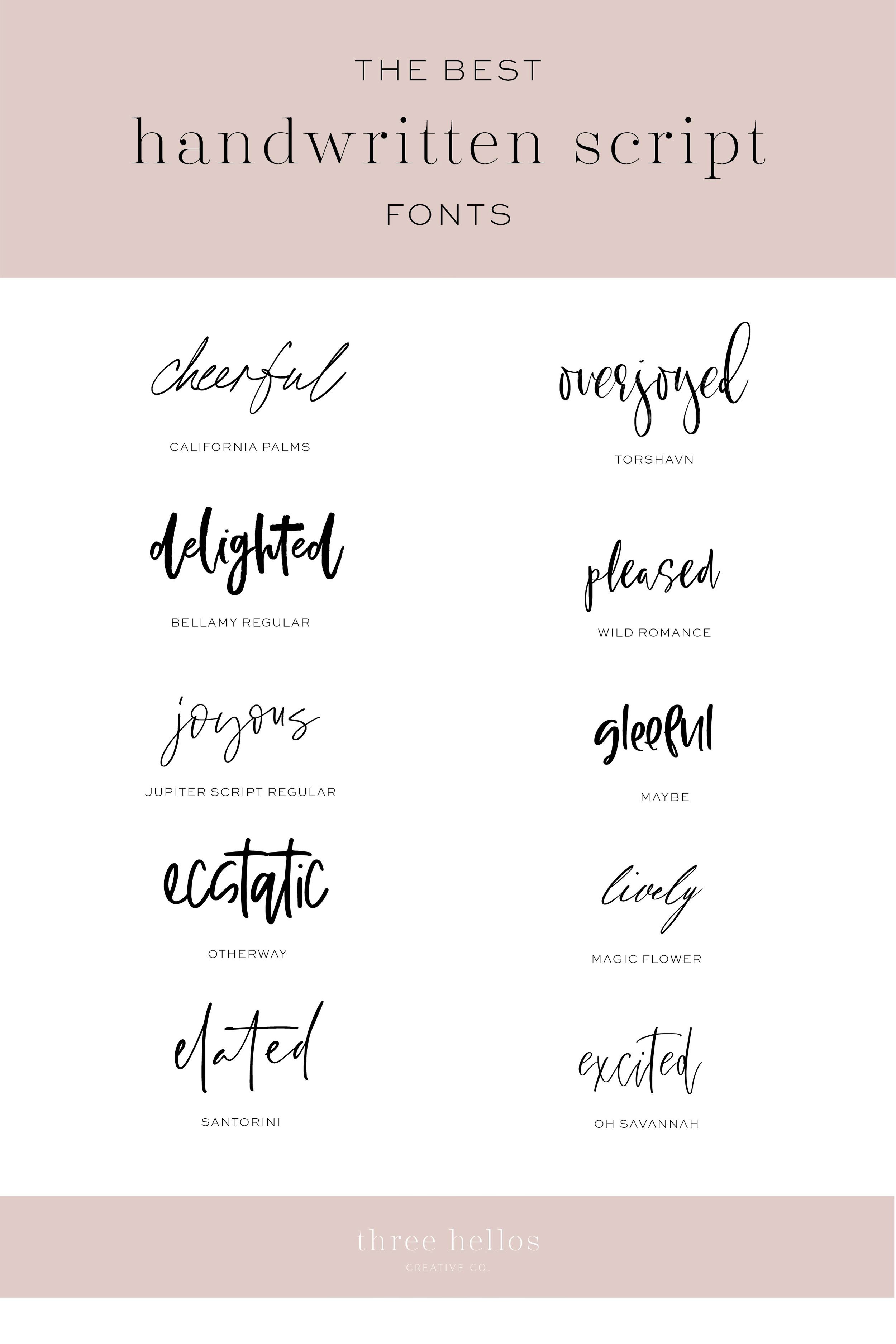 The Best Handwritten Script Fonts for Branding Design — Three Hellos