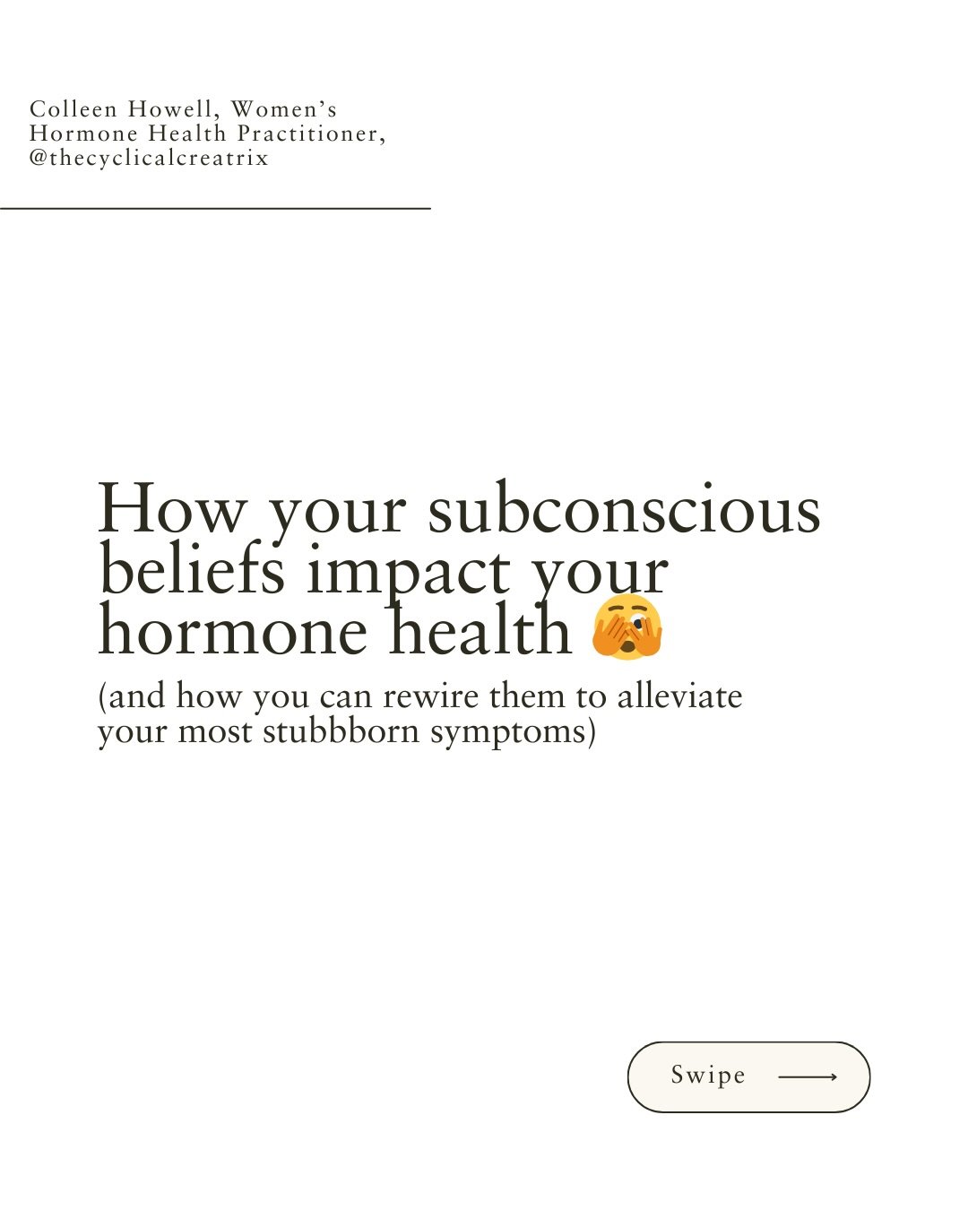You can be eating well, working out, getting ample sunlight, prioritizing sleep, supporting your detox pathways, etc. but if you&rsquo;re not addressing the subconscious beliefs that are keeping you chronically stressed, inflamed and sabotaging your 