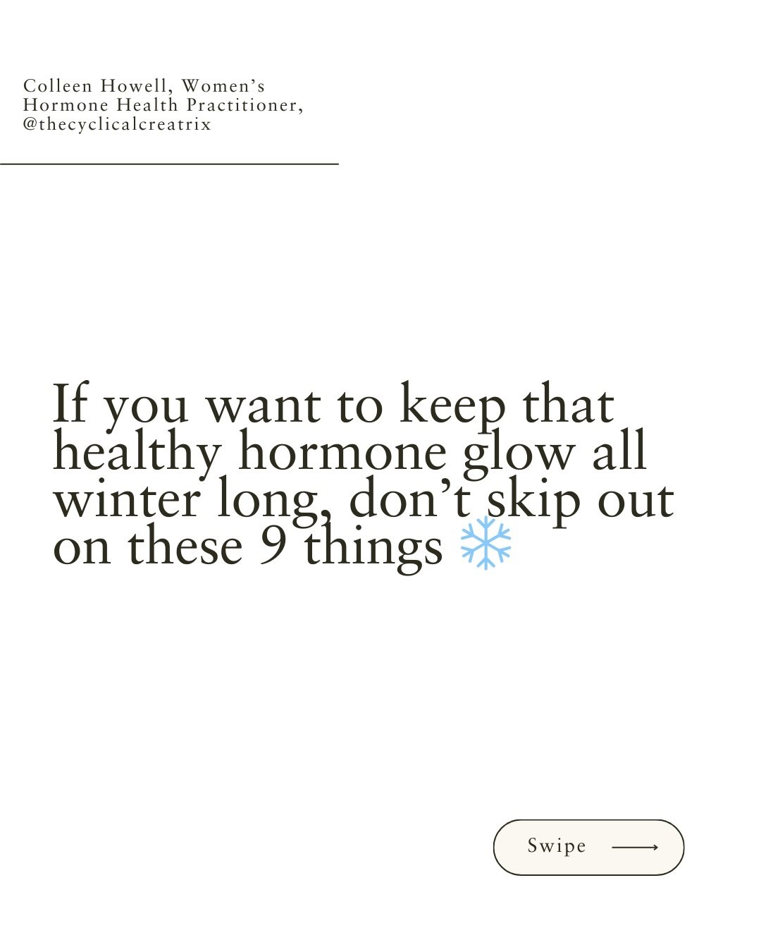 Save these for a much more easeful winter! ☃️

Truth is the winter months can be some of the most brutal for women struggling with hormonal imbalances. This is often when symptoms can become their most severe.

Trust me, I get it. I&rsquo;ve been the
