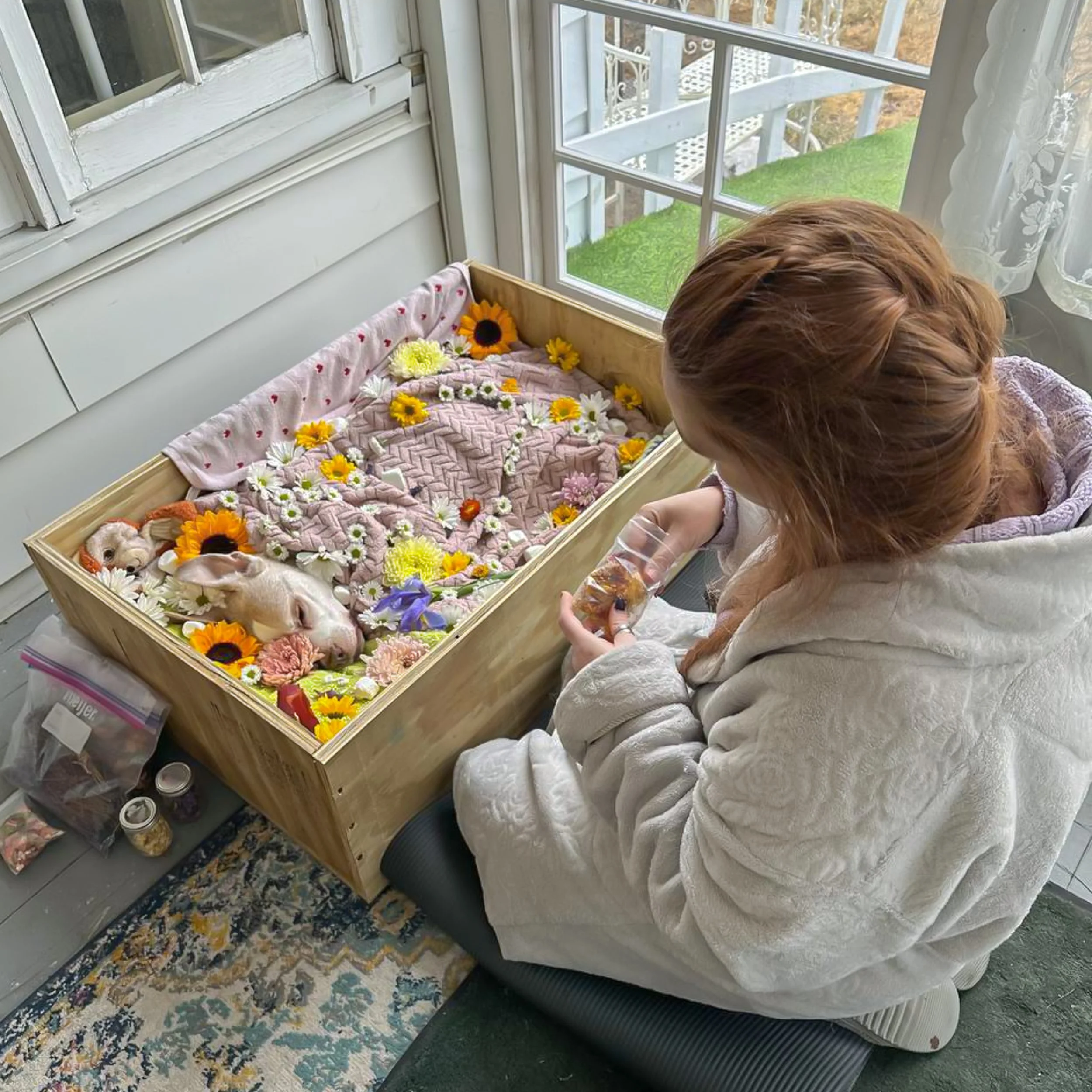I kept some of the flowers for myself, and preserved them to remind me of her.