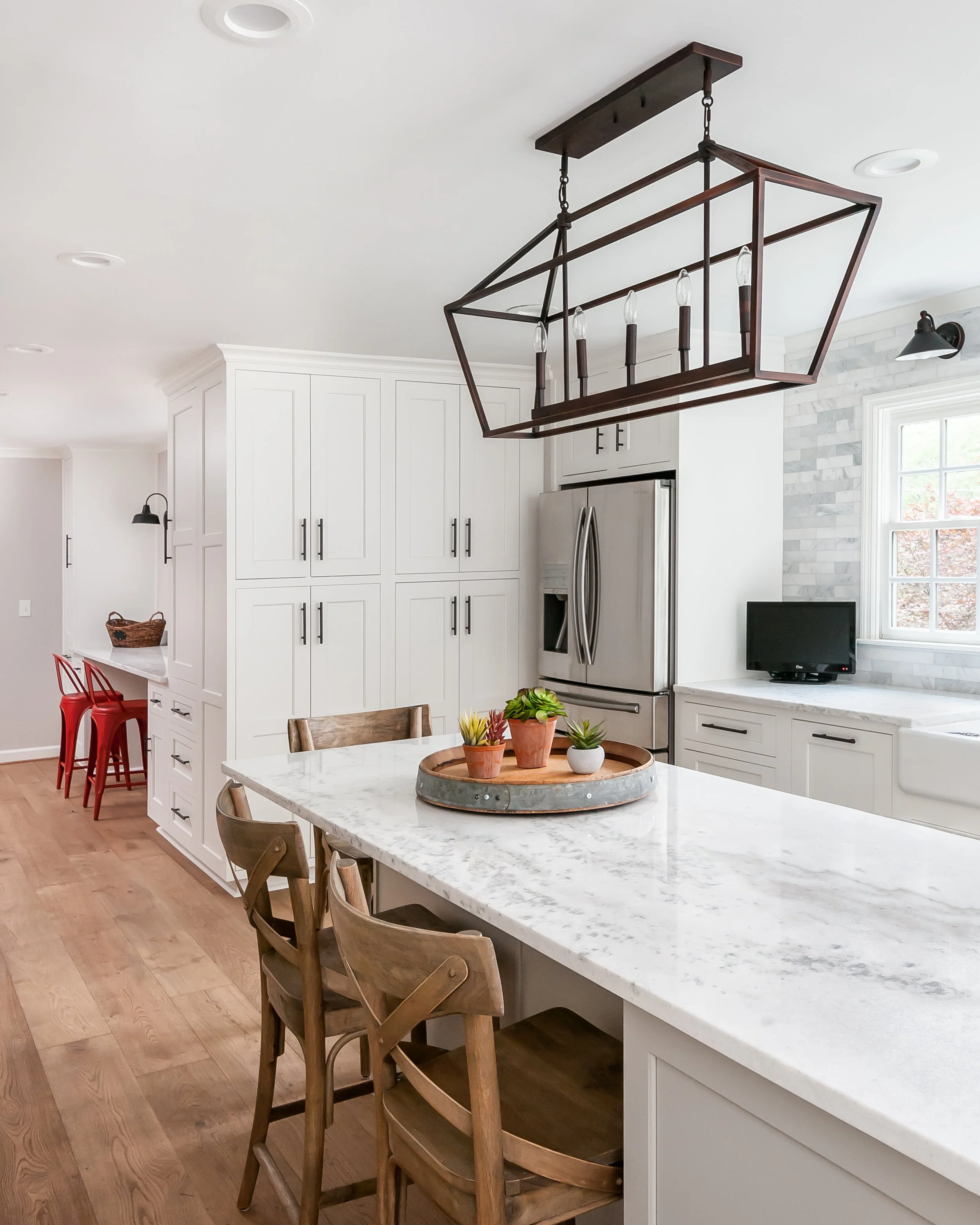 Transitional Kitchen With Rustic Industrial Lighting Kitchen Remodel by CKD Remodeling project photo