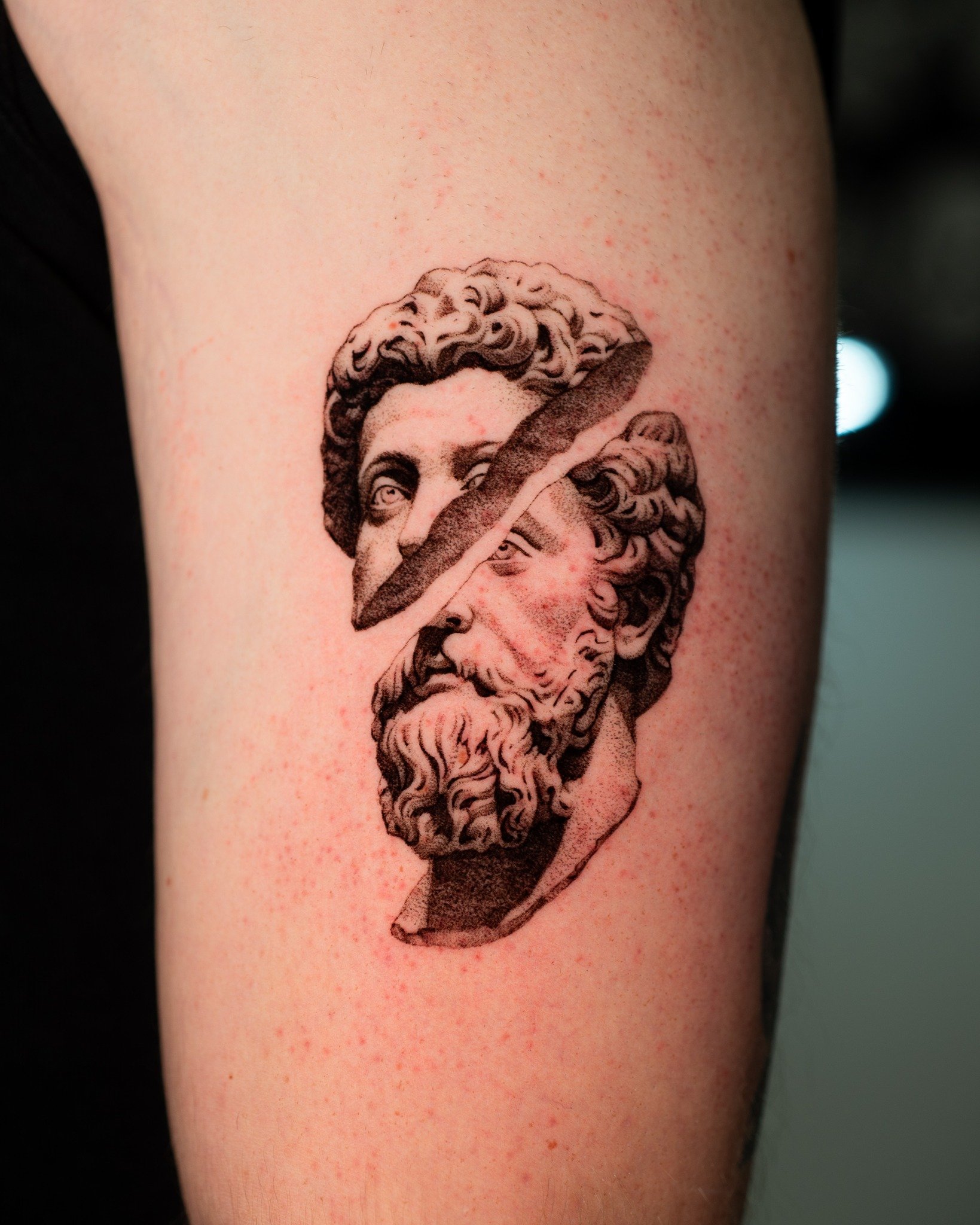 A small archive of imagined relics.
Inspired by classical sculpture with surreal elements.
I would love to add more to this collection. My books are opened: info@jimburgman for appointments.
#tattooartist #surrealismtattoo #dotwork #tattoodesign #3rl