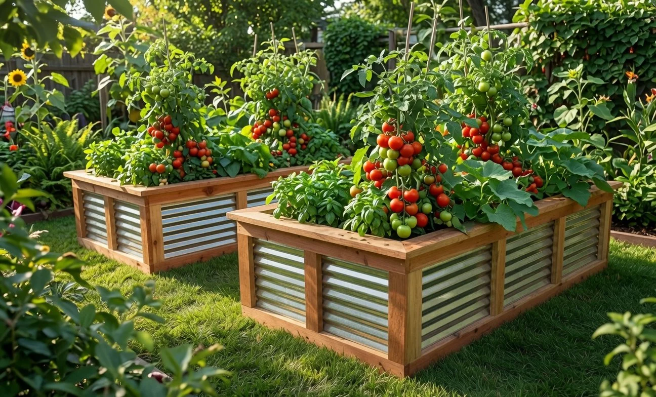 Raised cedar garden planters handcrafted by local makers