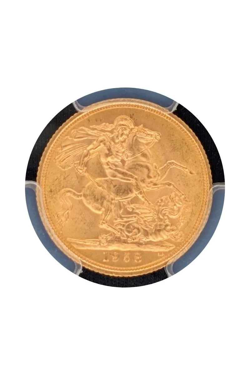 1958 Great Britain Sovereign — PCGS MS64, Spink 4125 (Tail).jpg