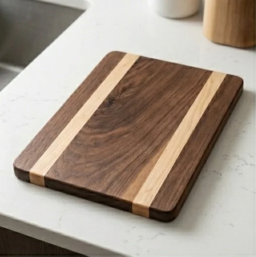 Medium Cutting Board in Black Walnut & Birch 11" x 15"